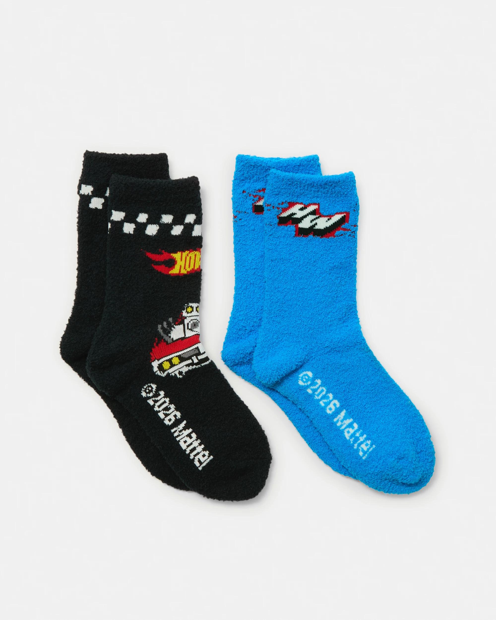 1 2 Pack Hot Wheels License Bed Socks Hot Wheels, 1 of 3