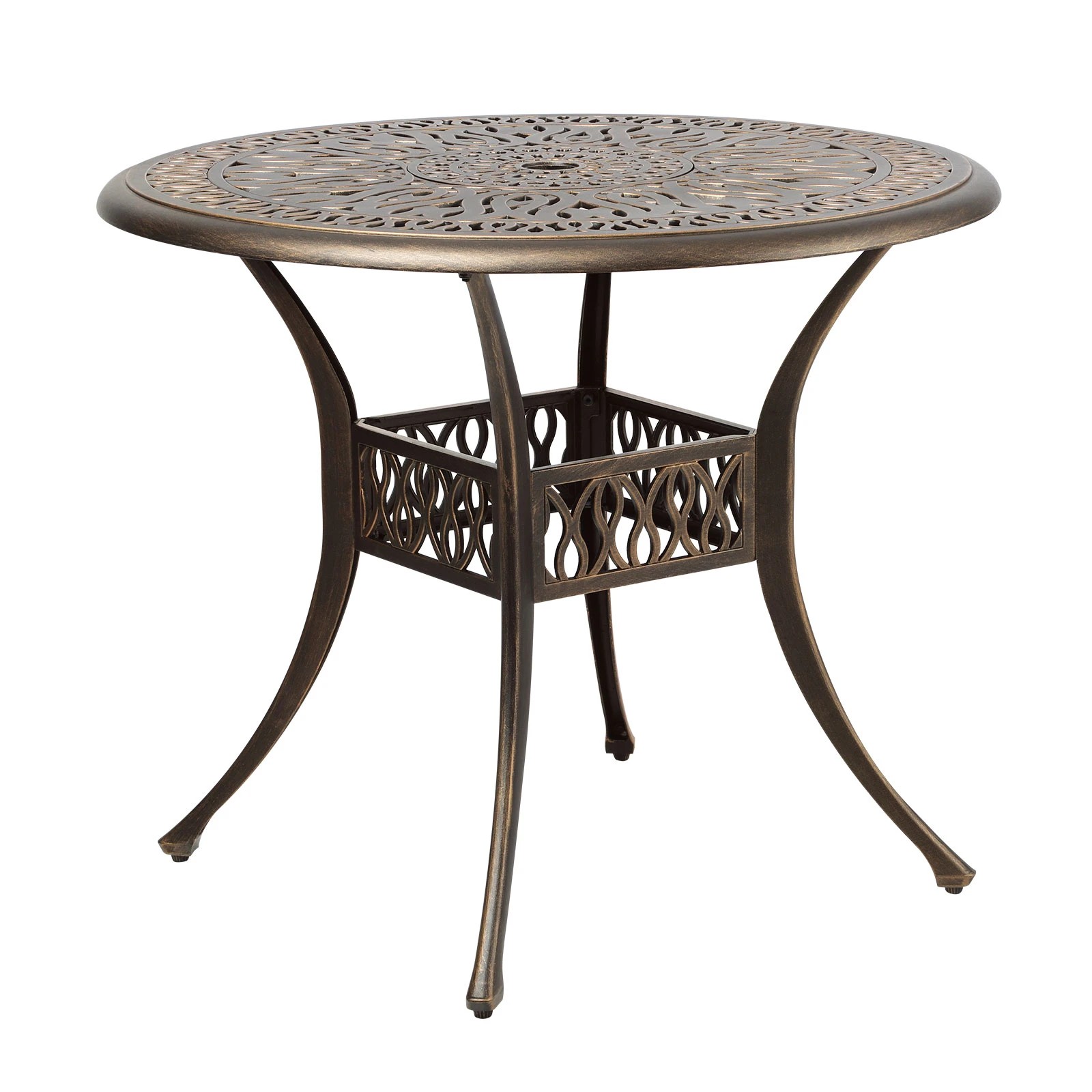 1 Livsip Garden Table Bronze Cast Aluminium Outdoor Patio Dining Side Table 75cm - Bronze, 1 of 9