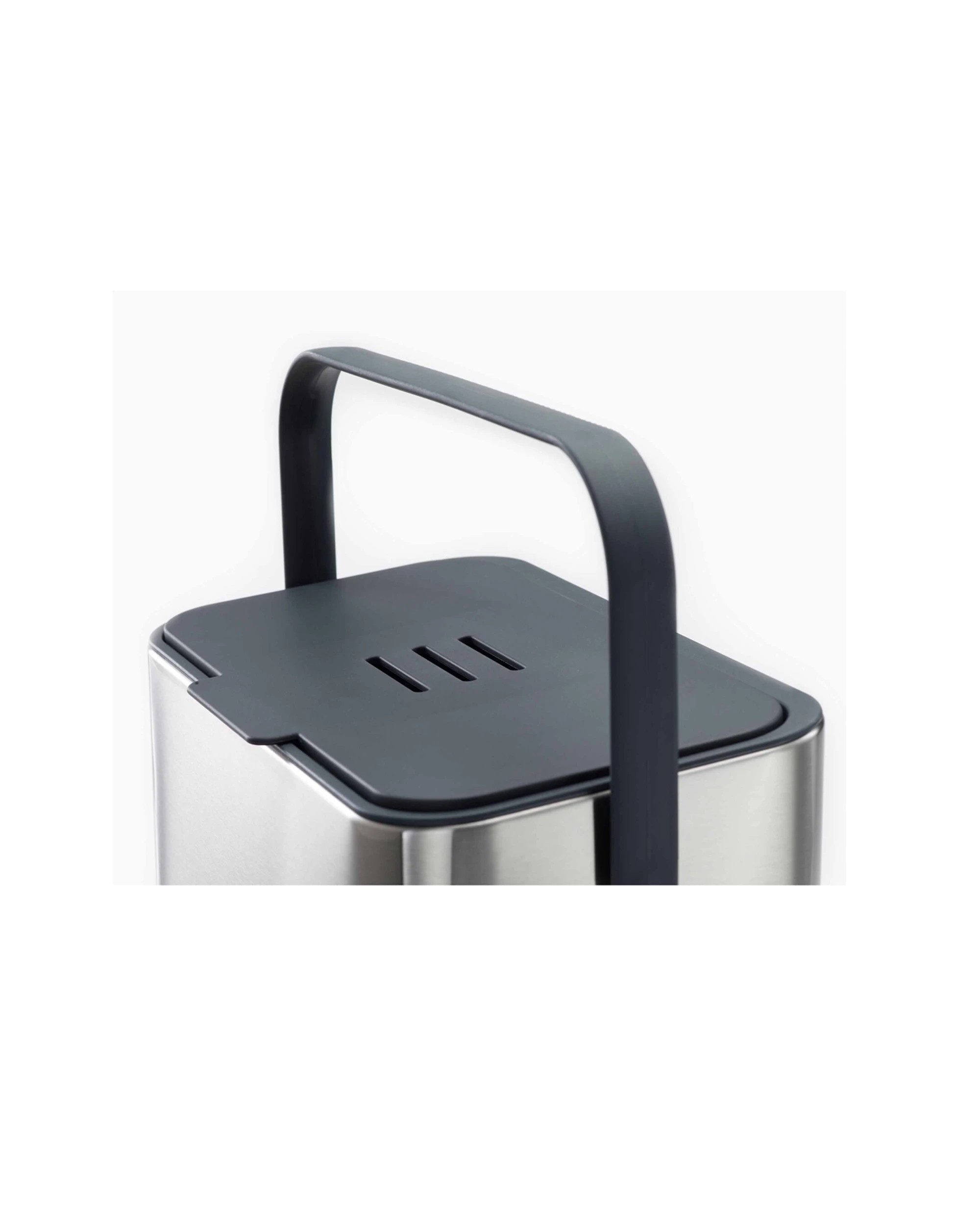 3 Joseph Joseph Collect 4L Food Waste Caddy Removable Bucket Ventilated Lid - Silver, 3 of 7