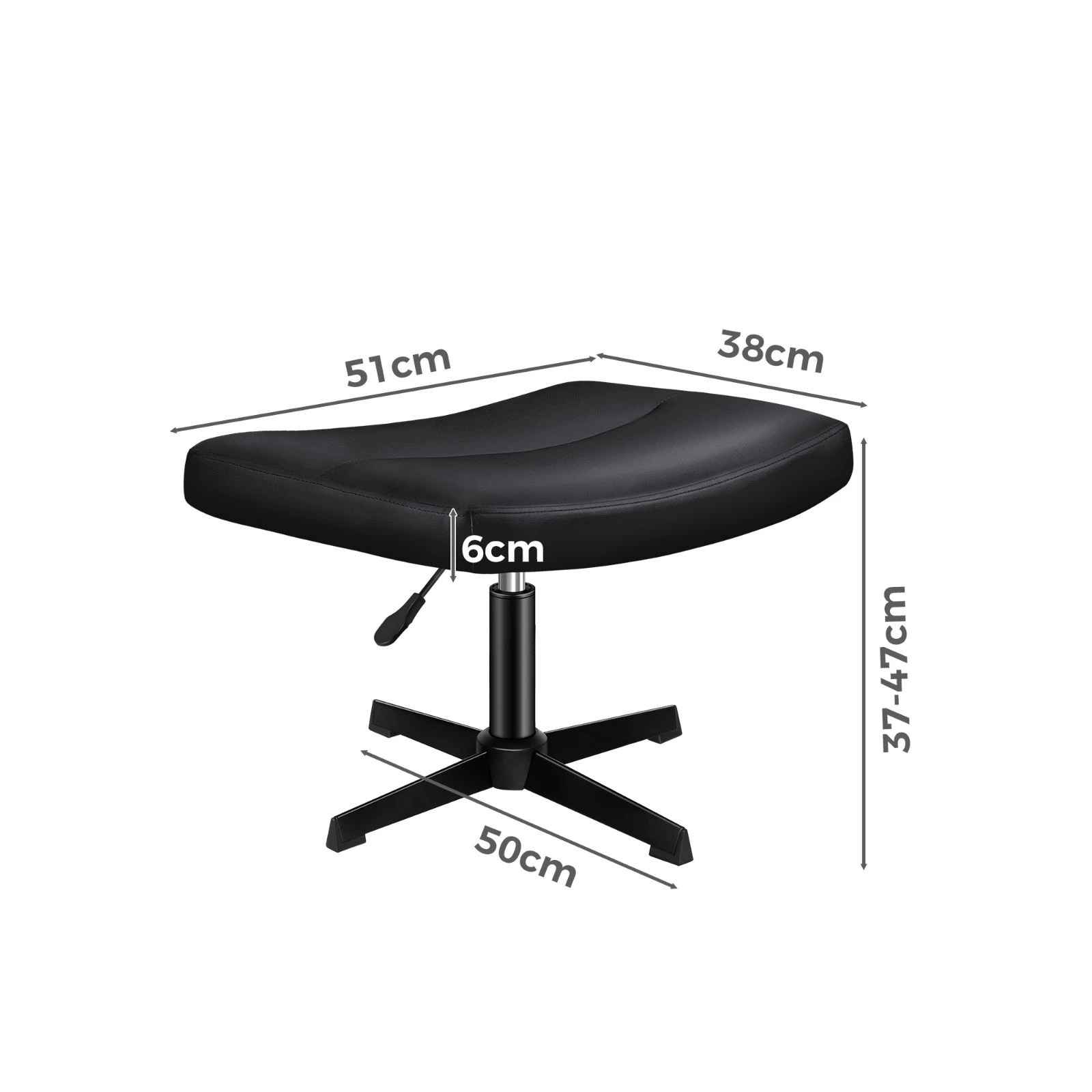 6 Alfordson Office Chair Computer Executive Seat Work Ottoman PU Leather - Black, 6 of 10