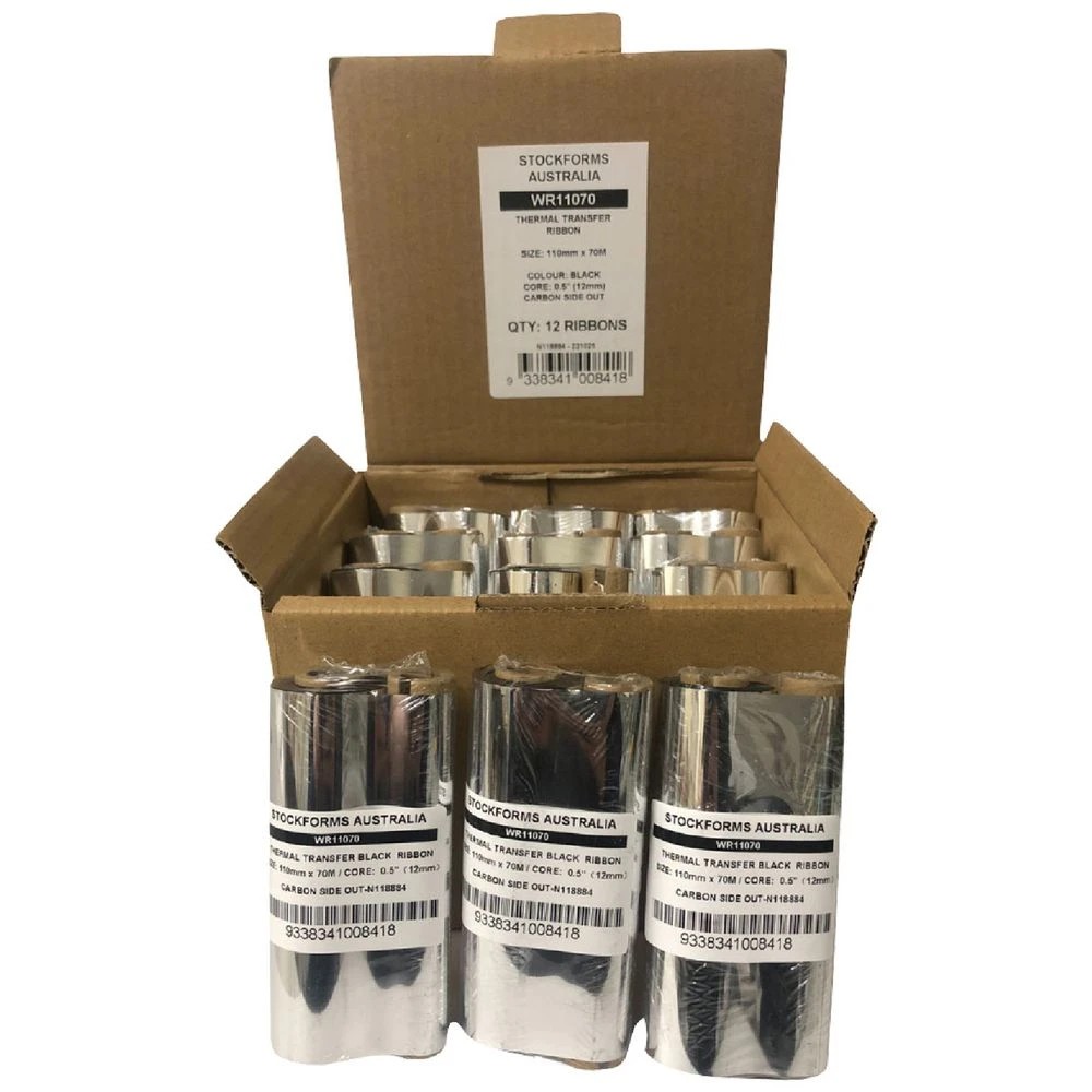 1 Thermal Wax Resin Ribbon Roll 12 Pack, 1 of 1