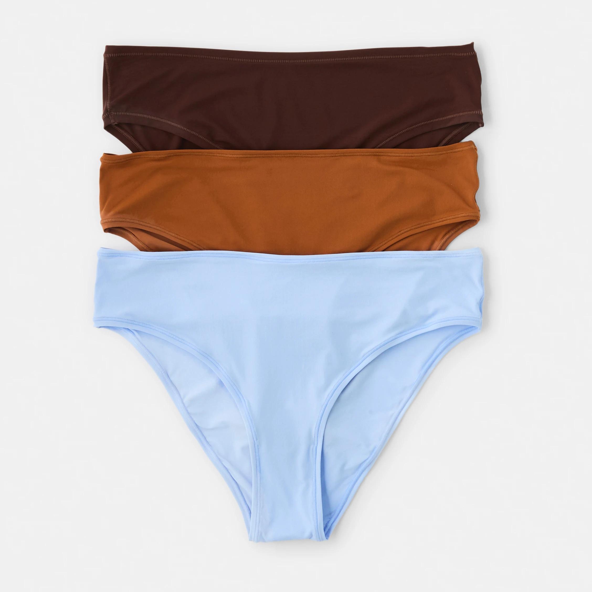 1 3 Pack Super Soft Bikini Briefs BRUNI BLUE, BRONZE BROWN, CHOCOLATE FUDGE, 1 of 7