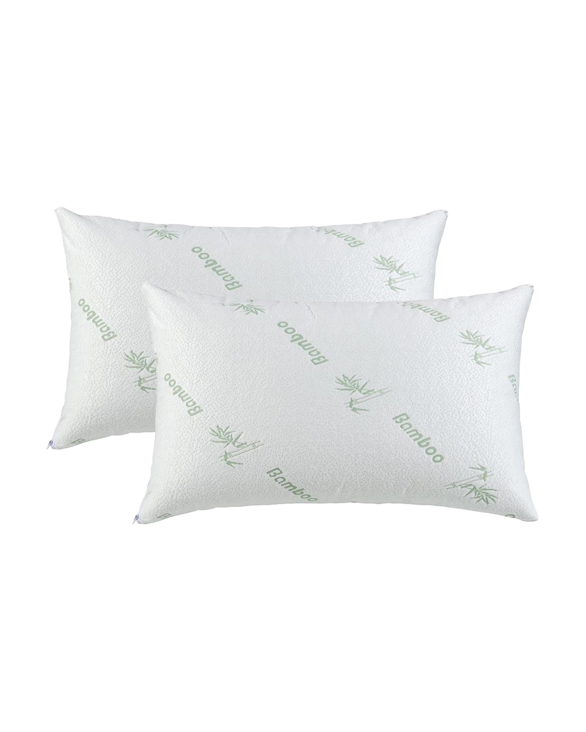 1 Dreamaker Bamboo Knitted Waterproof Pillow Protector Standard 48x73cm (2 Pack) - White, 1 of 4
