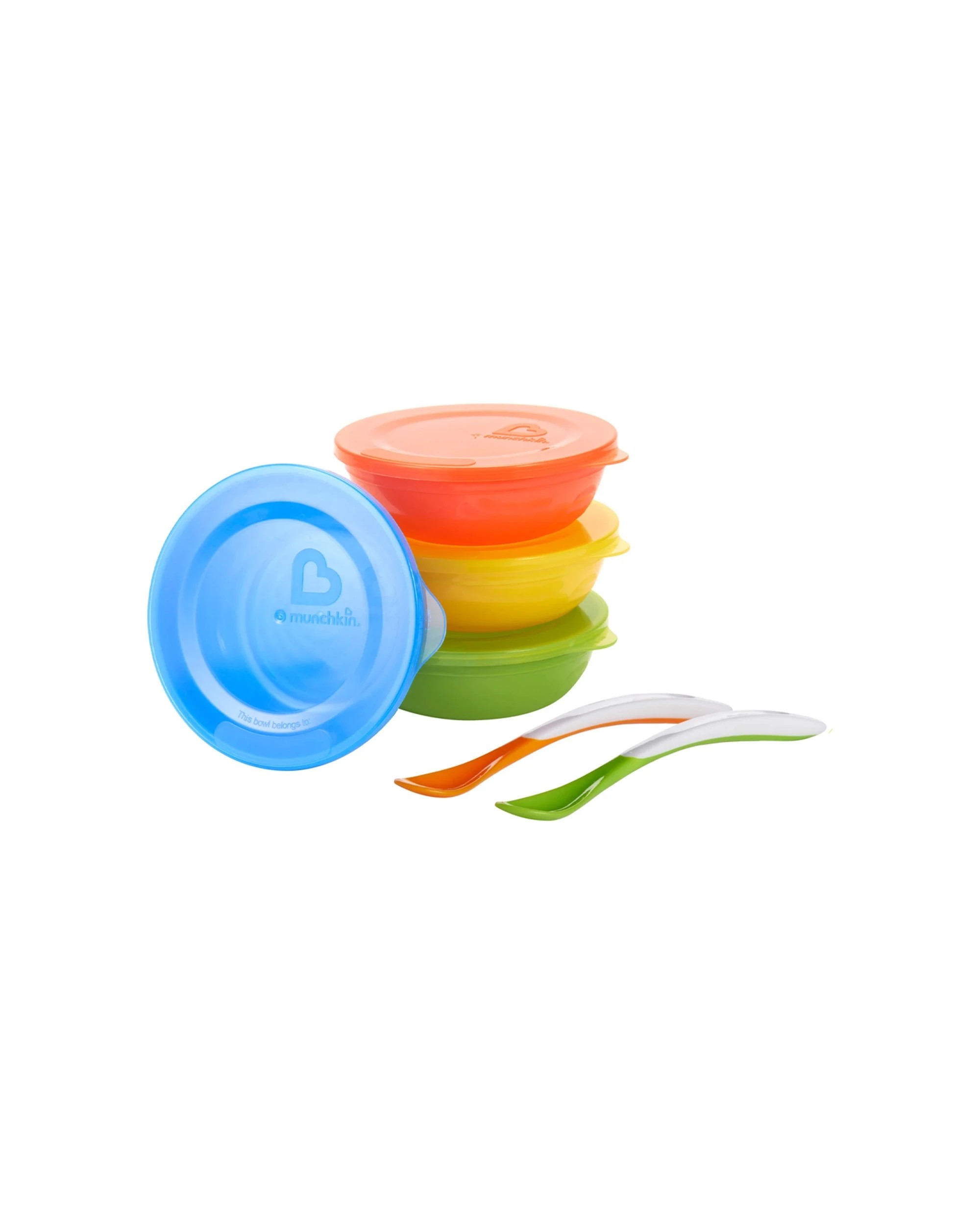 4 Munchkin Baby Love-A-Bowls Cutlery Set 10pc 4m Plus Spill-Proof Leak-Proof - Multi, 4 of 4