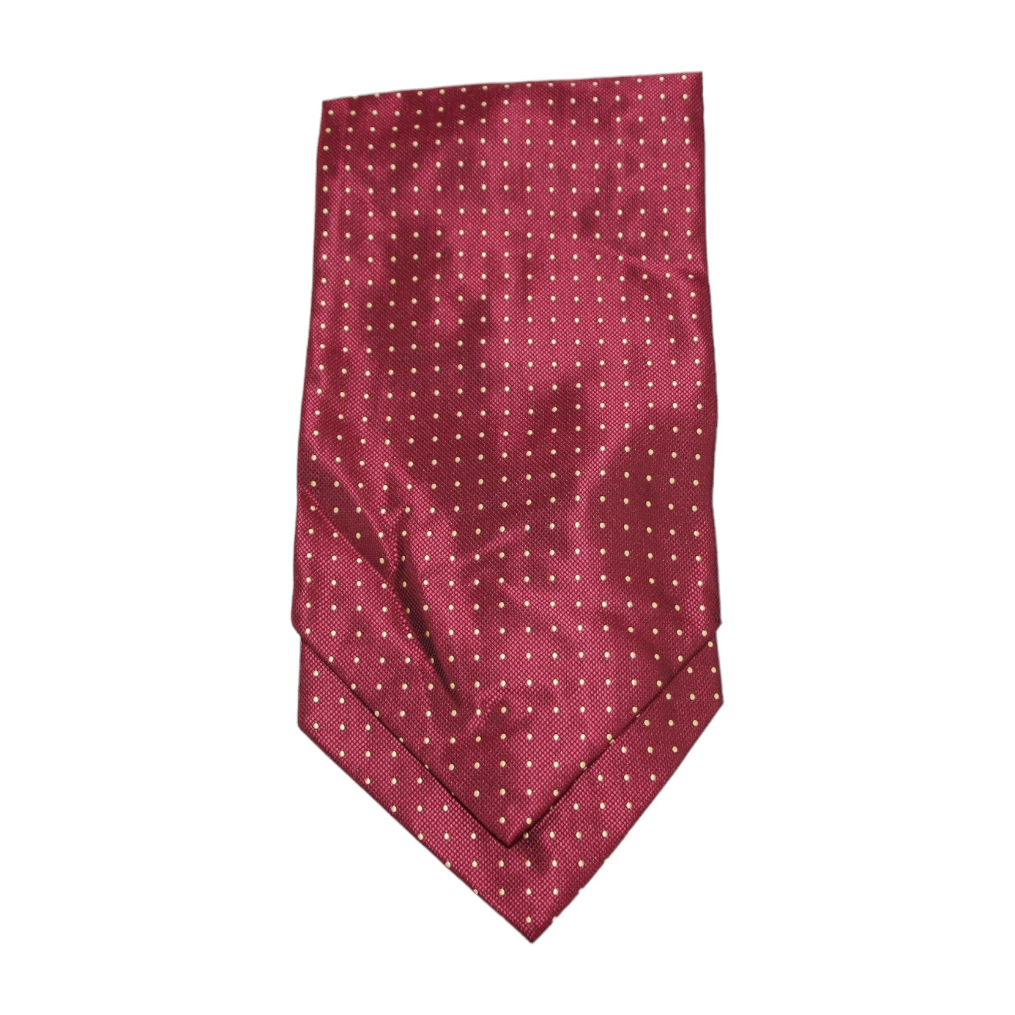 5 Zasel Mens Maroon & Gold Mini Polka Dot Cravat - Multi - Multi, 5 of 5
