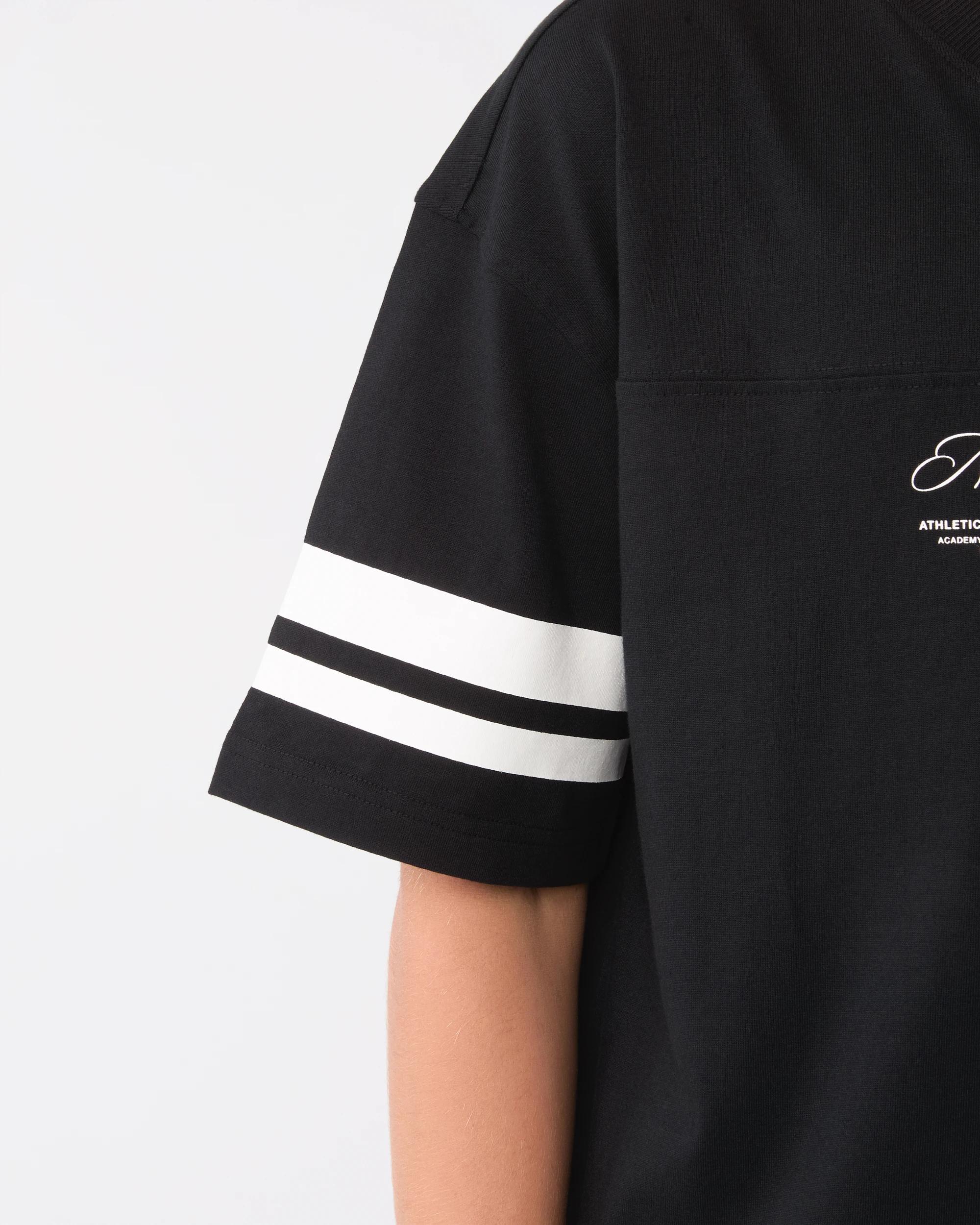 6 Short Sleeve V-neck Oversized T-shirt Black, 6 of 8