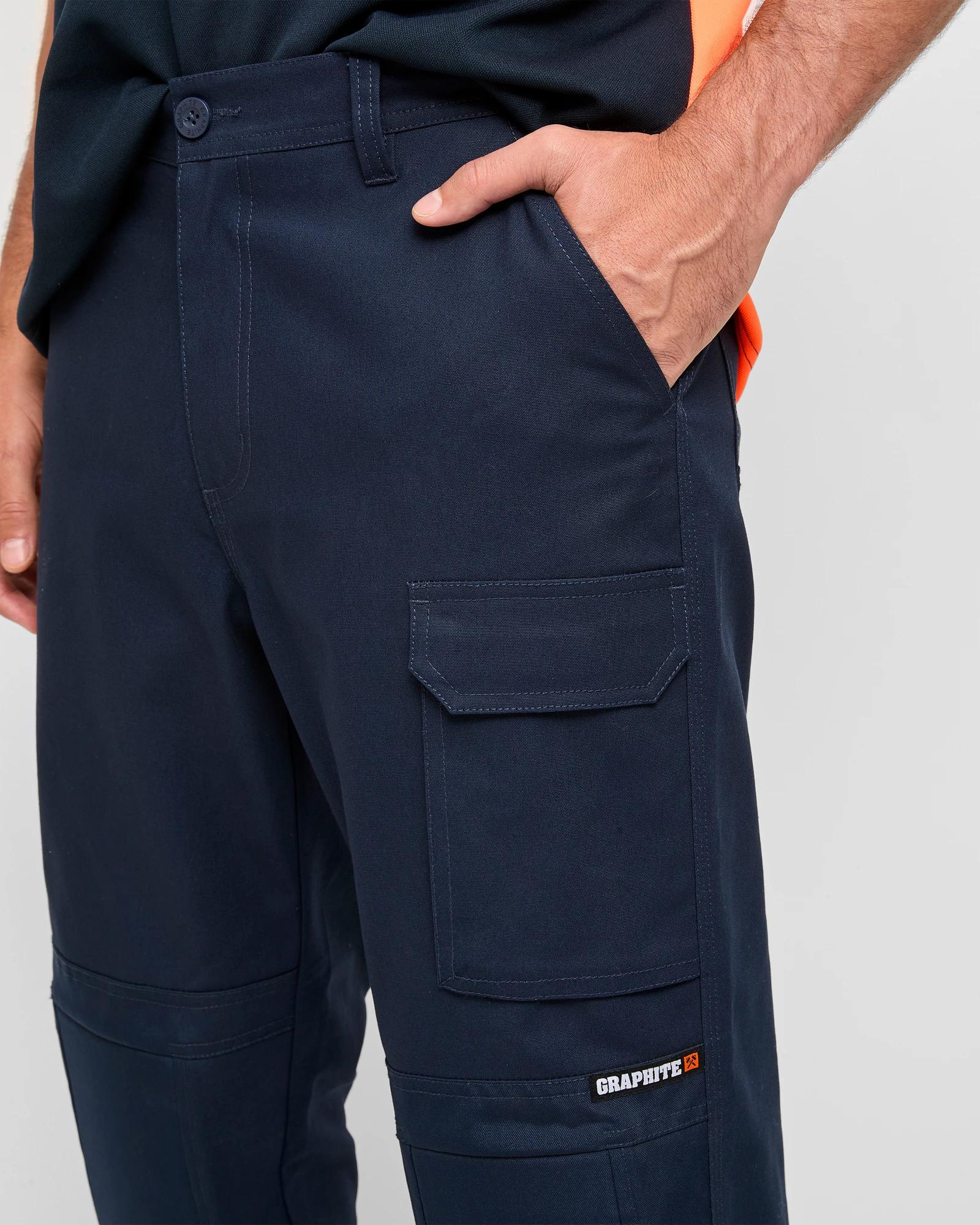 5 Australian Cotton Kneepad Work Performance Pants - Graphite NAVY BLUE, 5 of 5