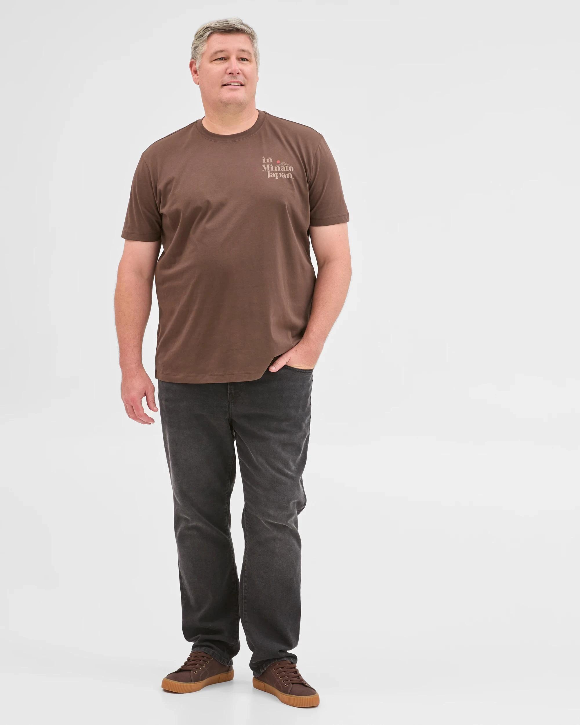 1 Target Man Plus Plus Size Australian Cotton Print T-Shirt CHOCOLATE, 1 of 5