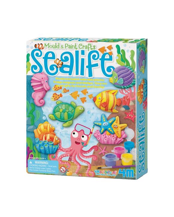 4M Mould & Paint Sealife Magnet/Badges Kids Children Art Painting Activity