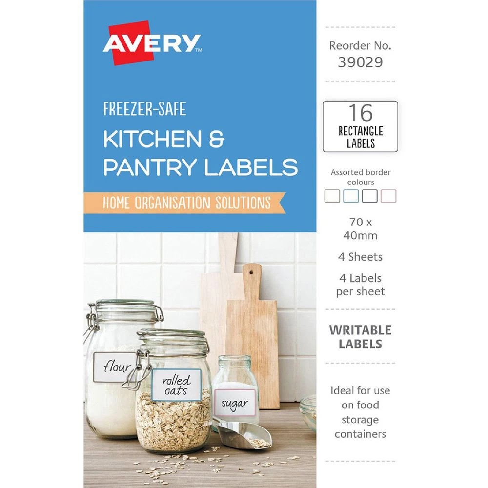 1 Avery Rectangle Kitchen Labels Assorted 16 Pack, 1 of 2