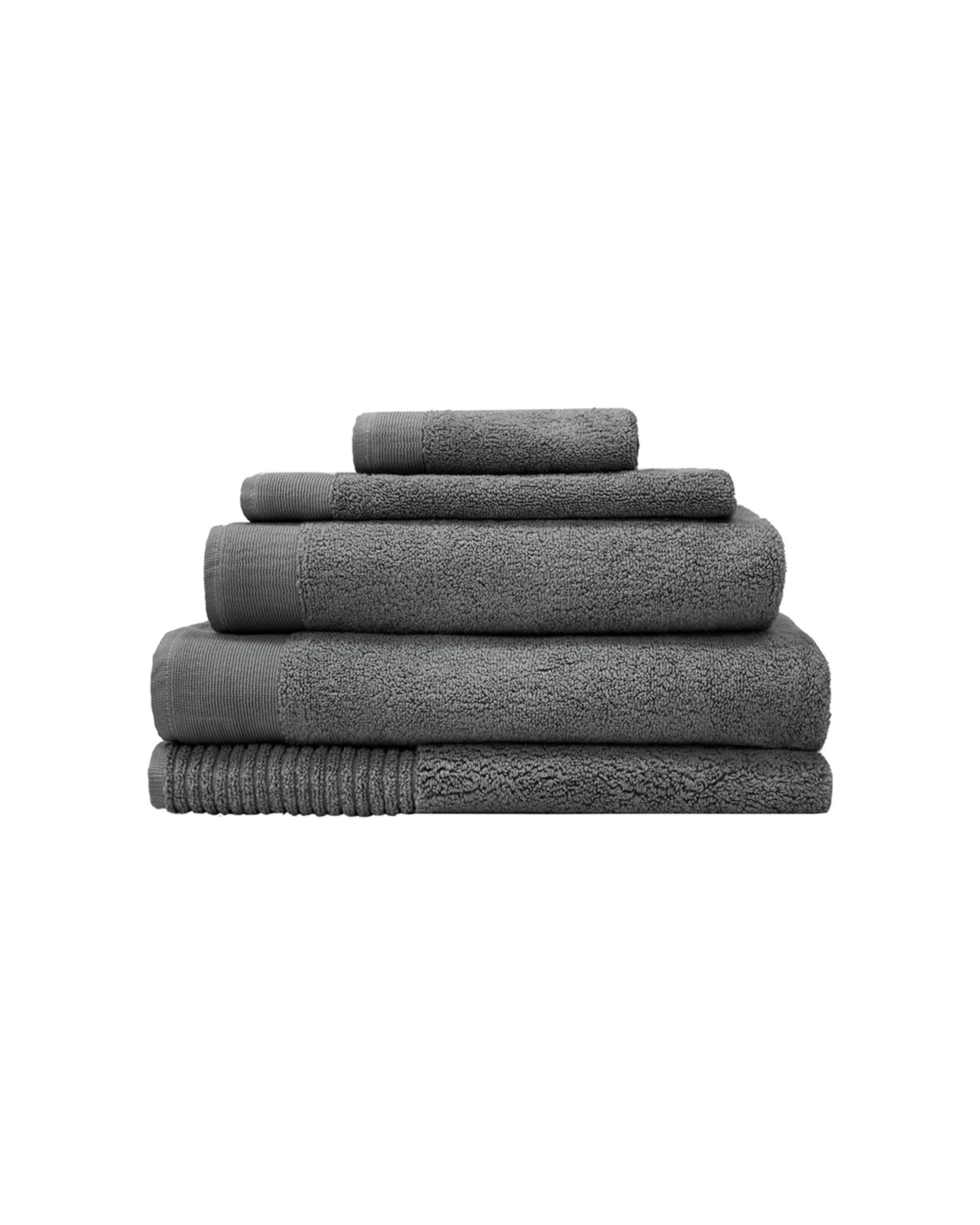 3 Bambury Elvire 600gsm Soft Absorbent Cotton Hand Towel 4PK 40x60cm - Grey, 3 of 4