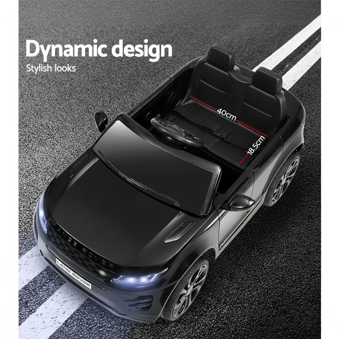 4 Kids Electric Ride On Car Land Rover Licensed Toy Cars Remote 12V Battery - Black, 4 of 5