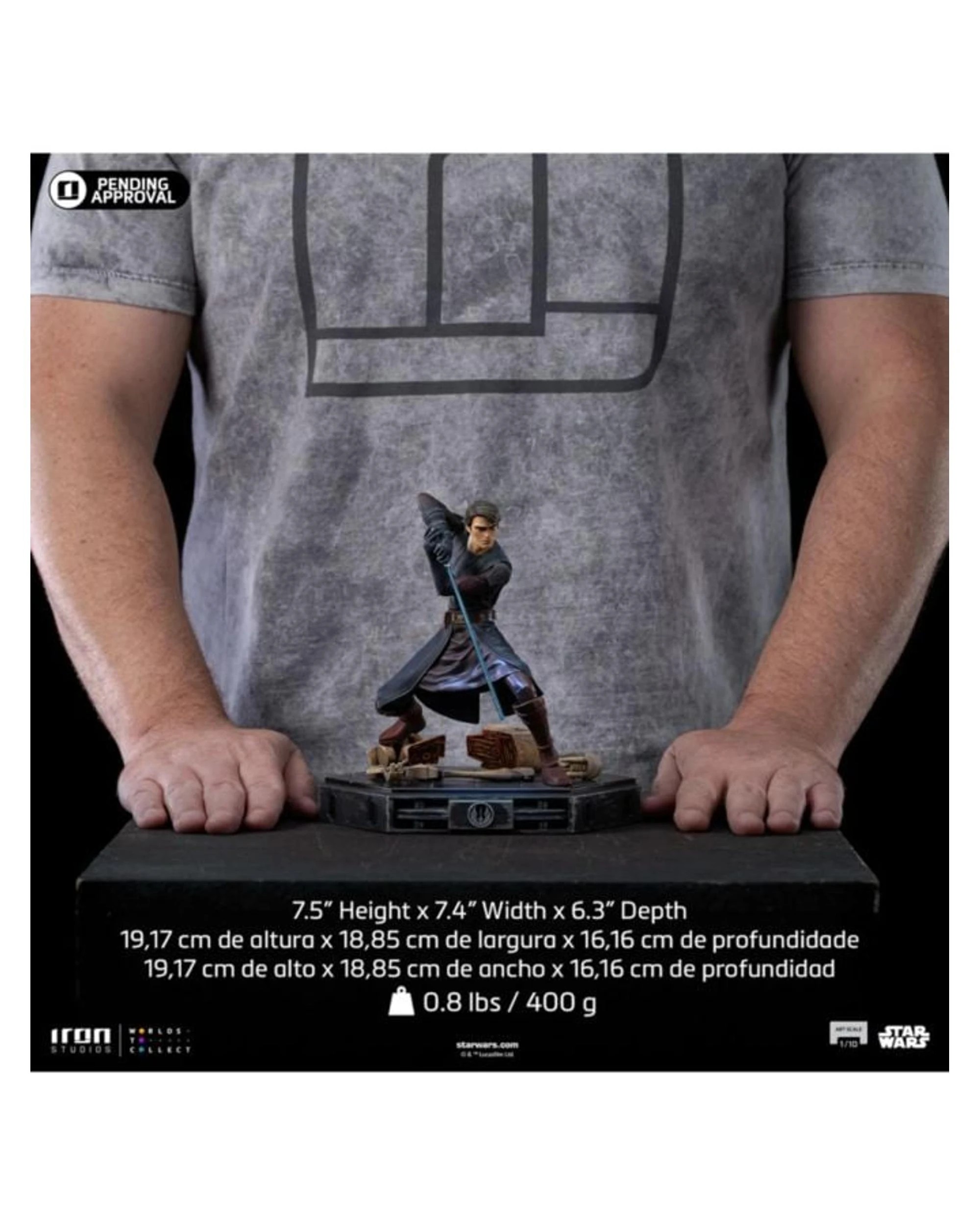 5 Star Wars Clone Wars Anakin Skywalker 1:10 Scale Statue, 5 of 5