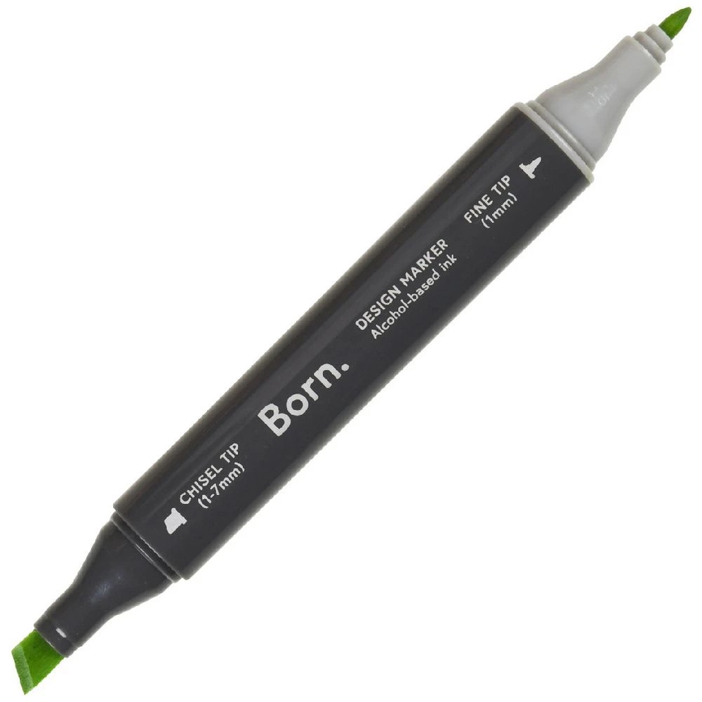 1 Born Professional Dual-Tip Artist Marker Yellow Green G289, 1 of 4