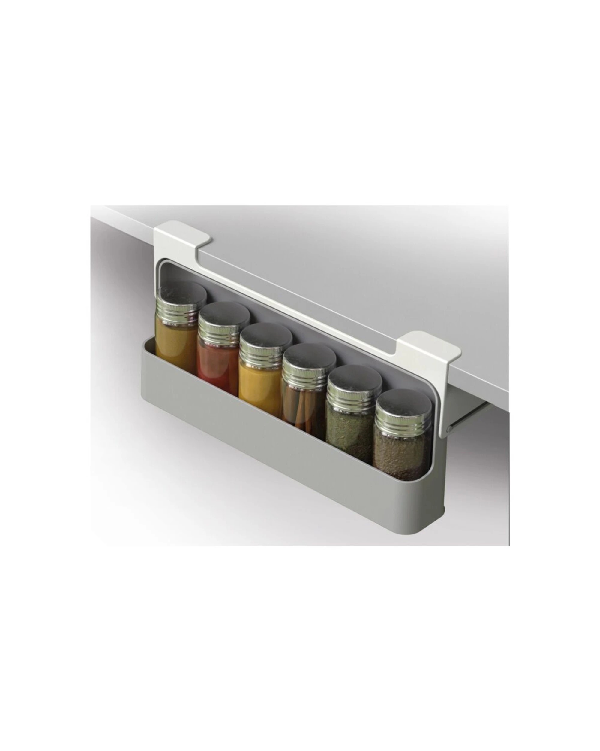 4 Joseph Joseph CupboardStore Under Shelf Spice Rack Kitchen Organiser Pull-Out Spice Holder Stone - Beige, 4 of 7