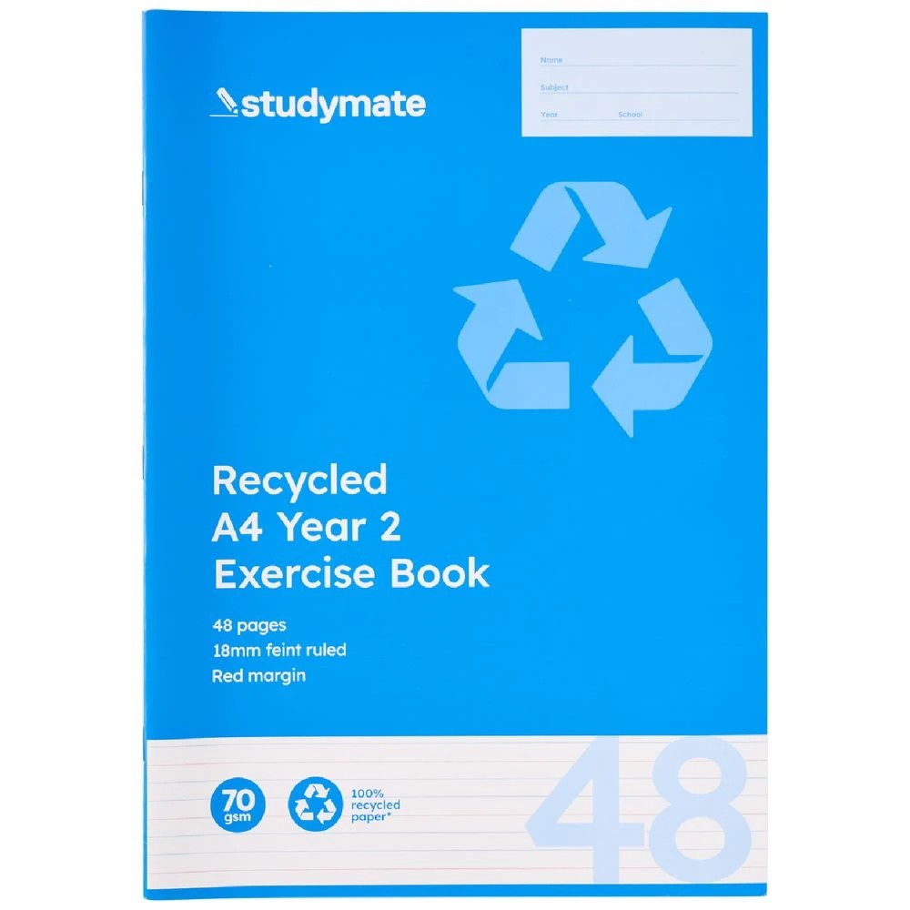 4 Studymate A4 18mm Exercise Book Year 2 QLD 48 Page Recycled, 4 of 4