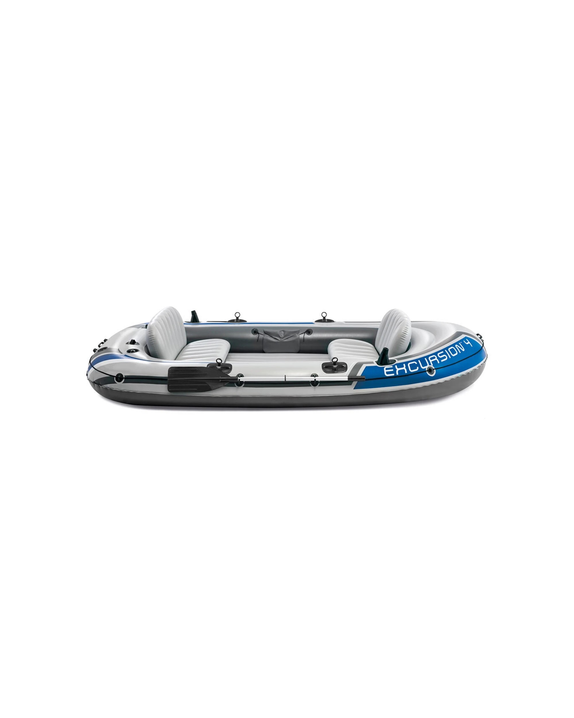 3 Intex Excursion 4 Person Inflatable Boat With Rod Holders Gear Pouch - Grey, 3 of 8