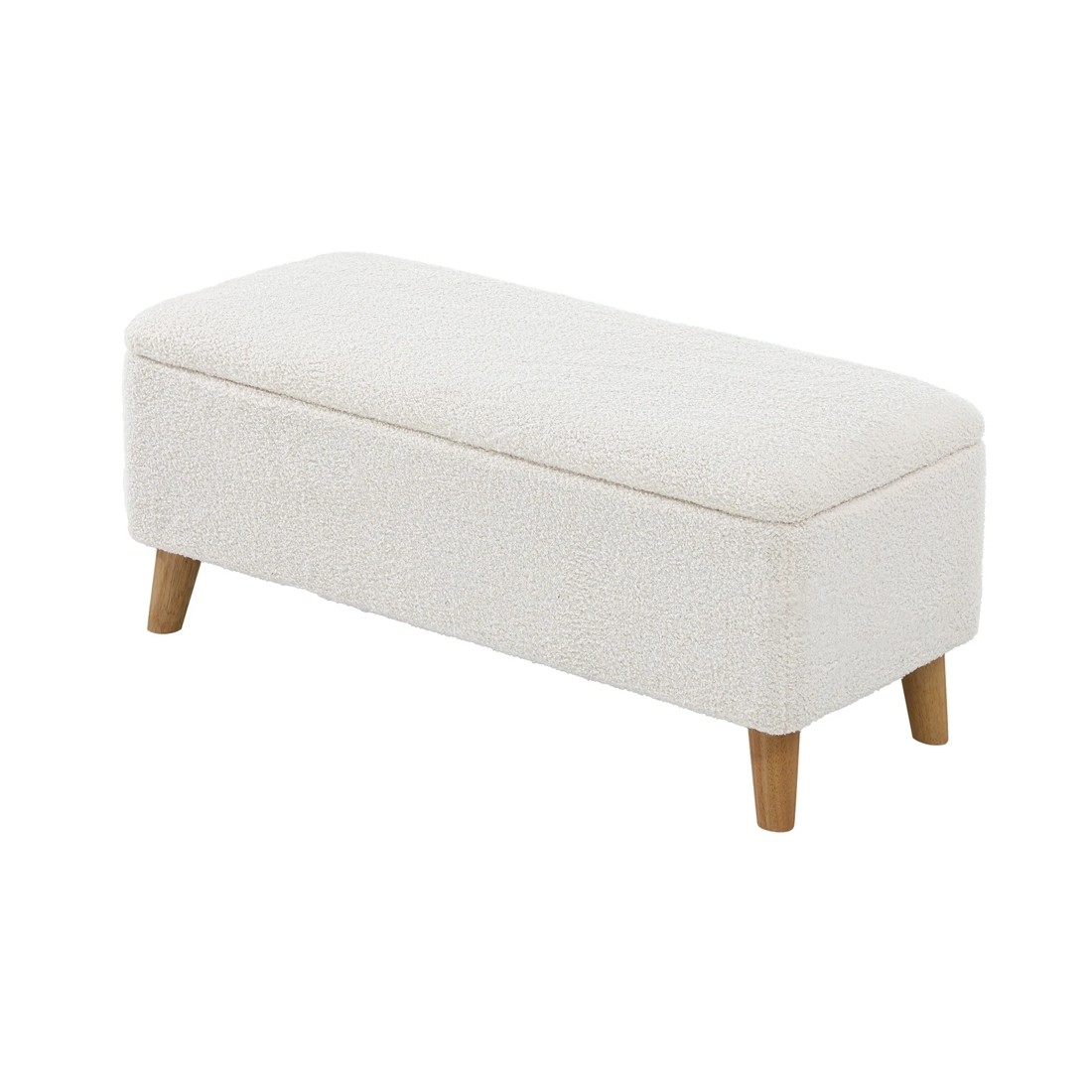6 Oikiture Storage Ottoman Blanket Box Chest Toy Foot Stool Sherpa
 - White, 6 of 10