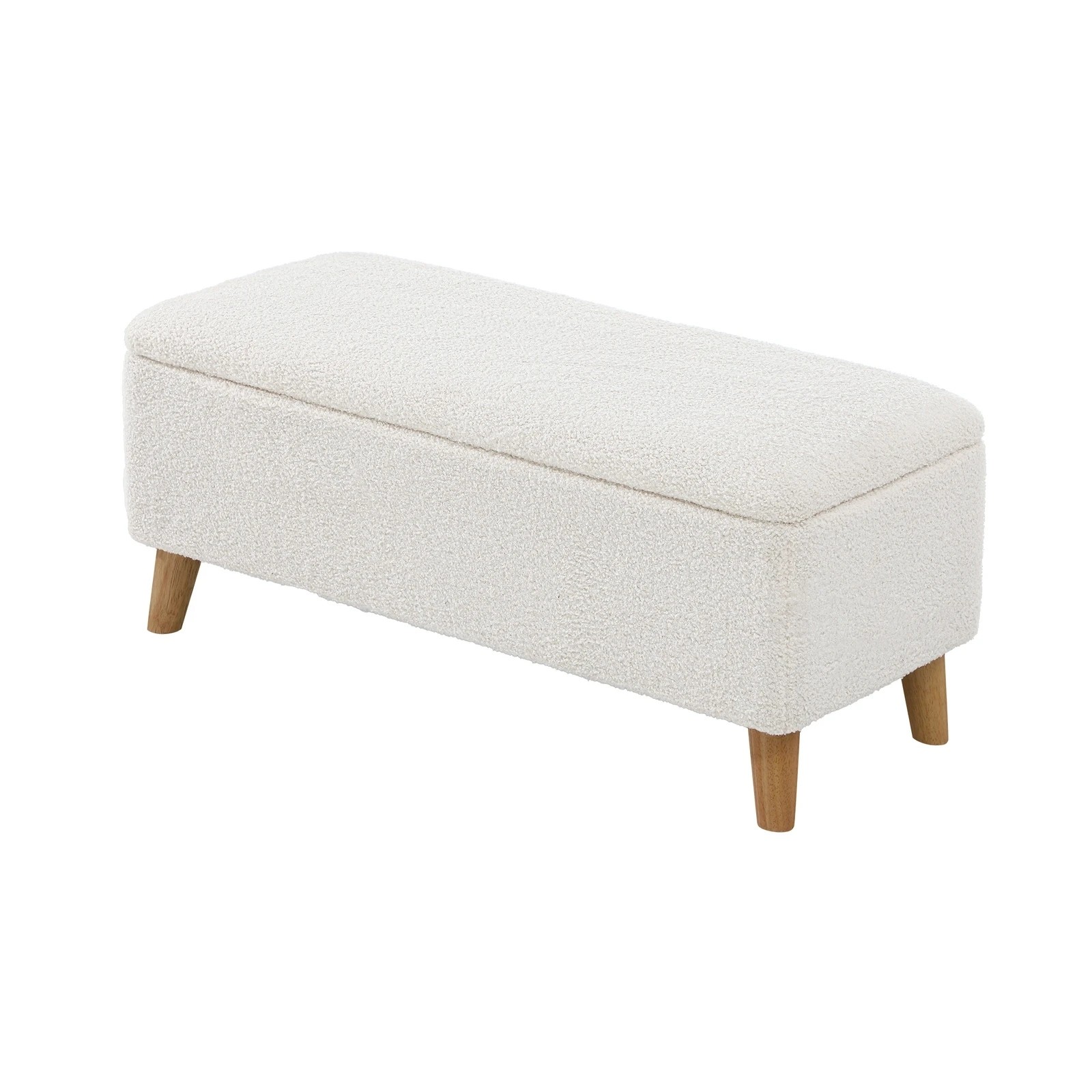 6 Oikiture Storage Ottoman Blanket Box Chest Toy Foot Stool Sherpa
 - White, 6 of 10