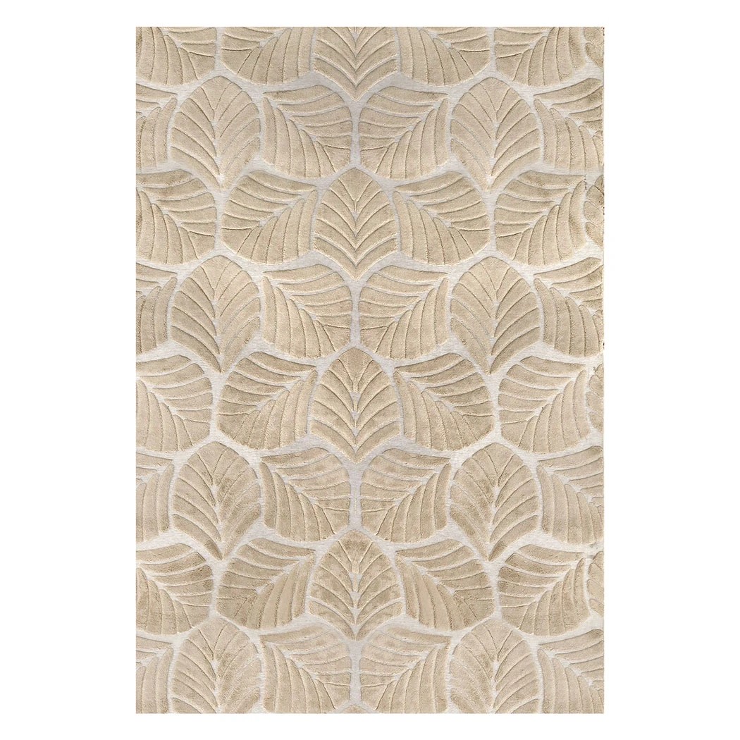 1 Marlow Machine Washable Floor Rug High-Low Textured Golden Leaf, 1 of 7