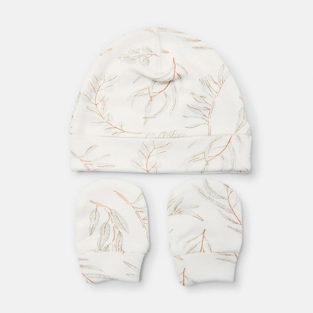 2 4 Pack Organic Cotton Unisex Hat and Mitten Set Gumleaf A, 2 of 10