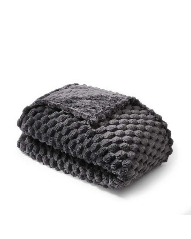 Plush Jacquard Blanket - Queen/King Bed, Char