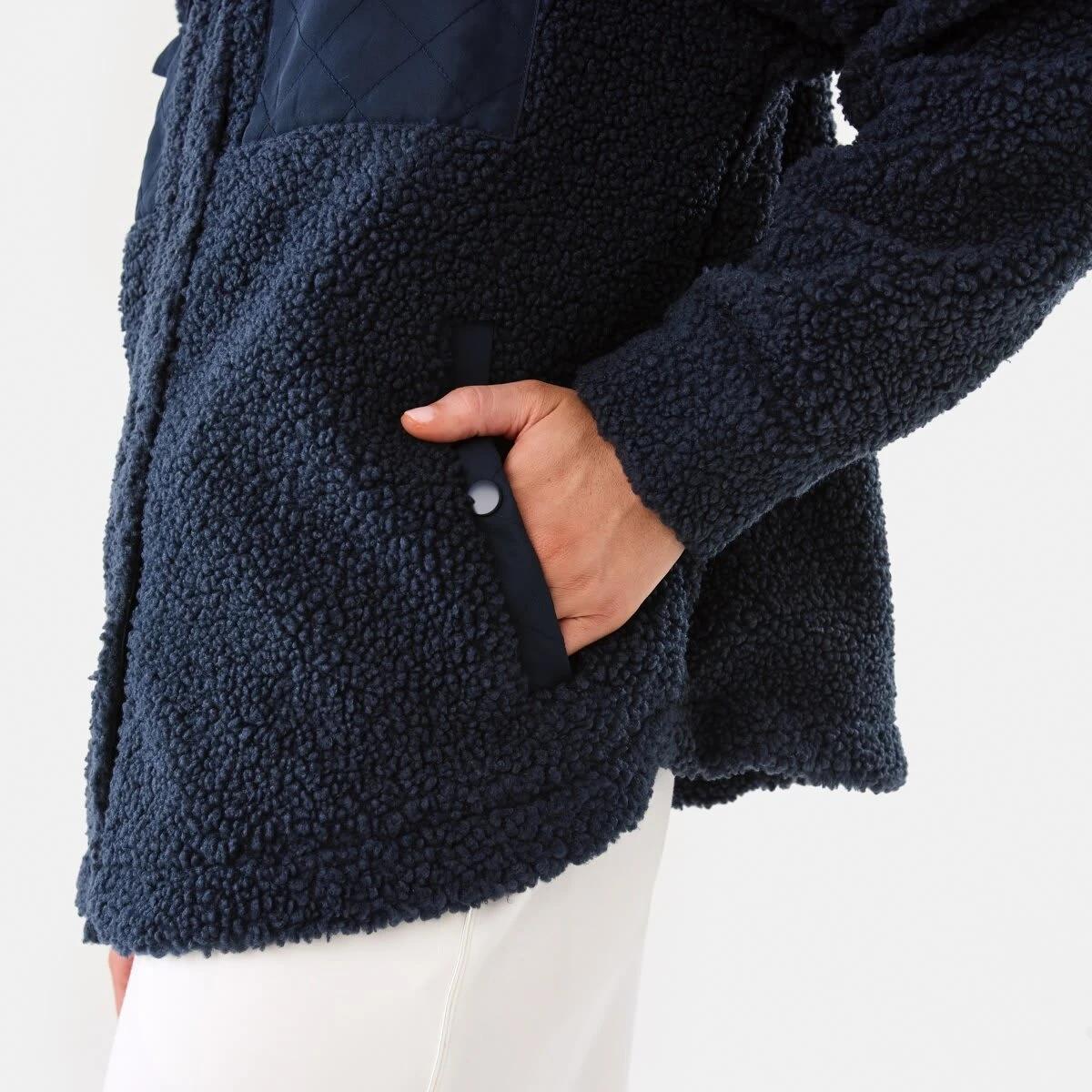 10 Active Womens Sherpa Jacket Shade Navy, 10 of 10