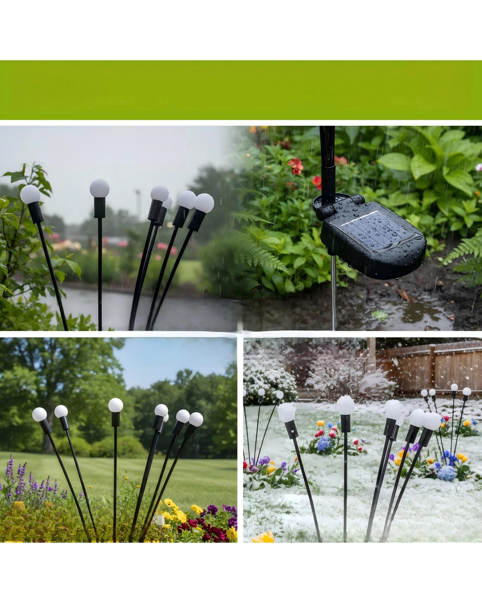 6 Advwin Solar Garden Lights 8 Pack Waterproof IP44 48 Led Warm Light - Black, 6 of 9