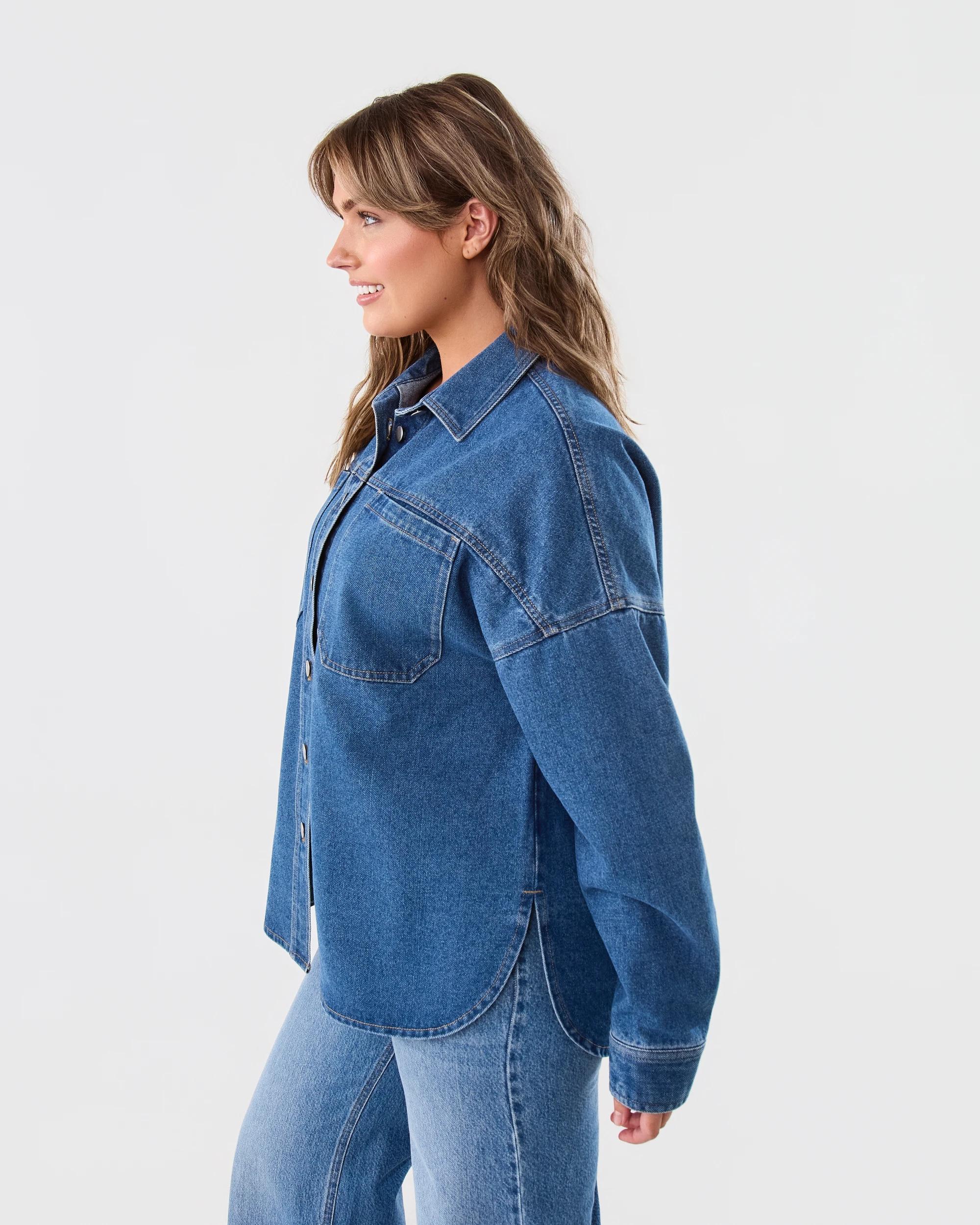2 Long Sleeve Denim Shirt Mid Wash, 2 of 6