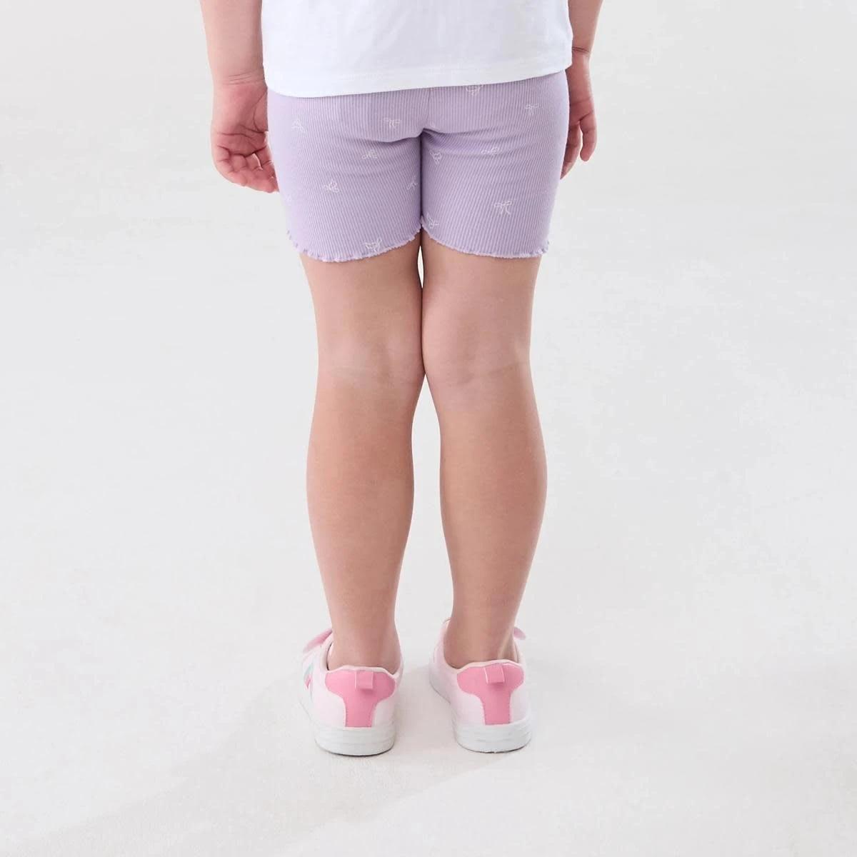 2 Printed Rib Bike Shorts CUTE BOWS PASTEL LILAC, 2 of 5