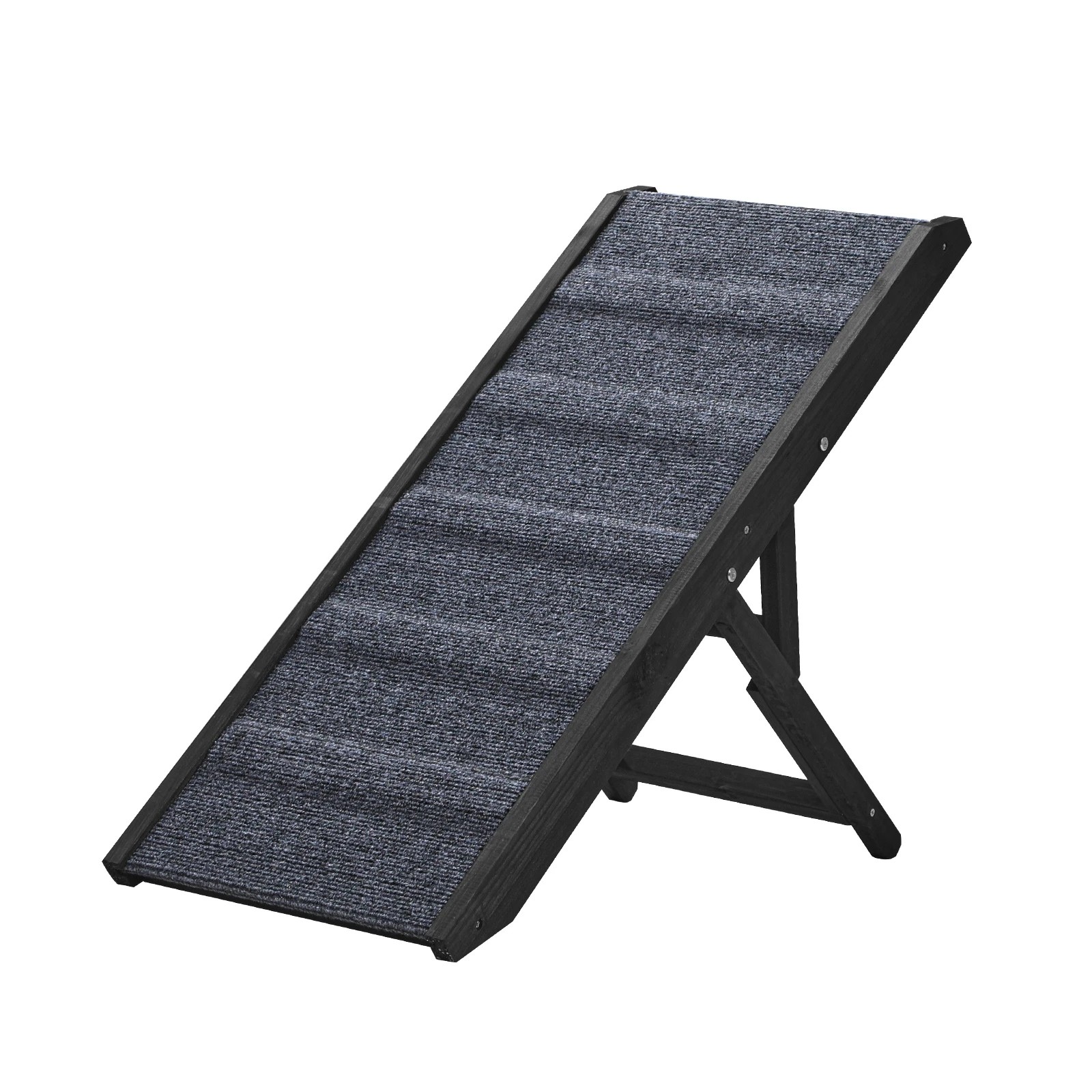 1 Alopet Dog Pet Ramp Adjustable Height Dogs Stairs Bed Sofa Car Foldable 90cm - Black, 1 of 10