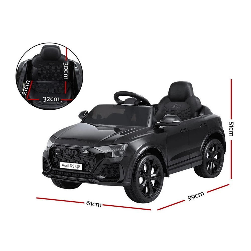 2 Kids Ride On Car Licensed RSQ8 Electric Toy Remote 12V Cars - Black, 2 of 8