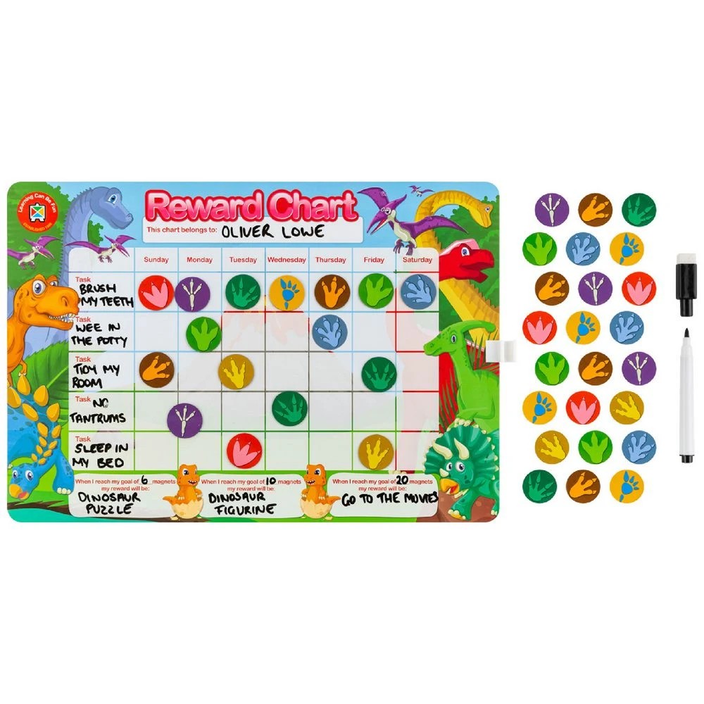 1 Learning Can Be Fun Reward Chart Dinosaur, 1 of 2