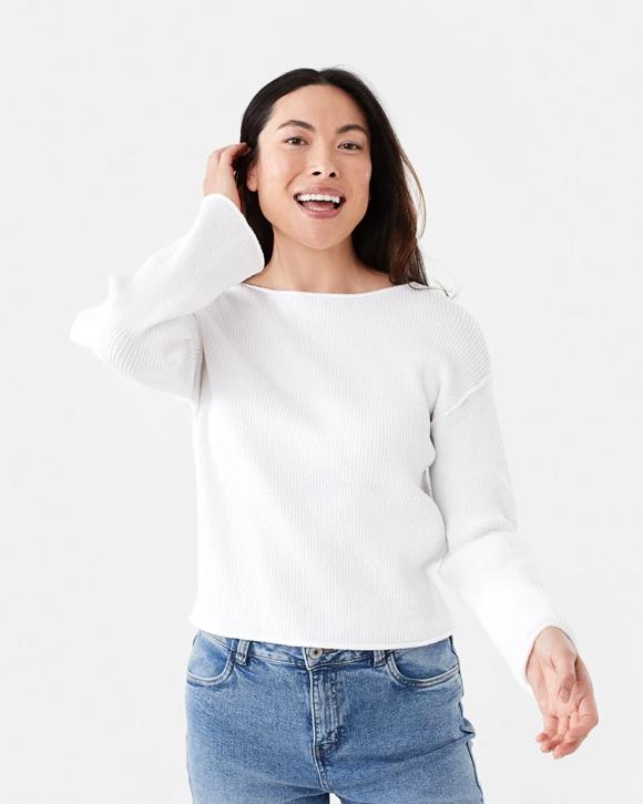 Textured Boat Neck Jumper