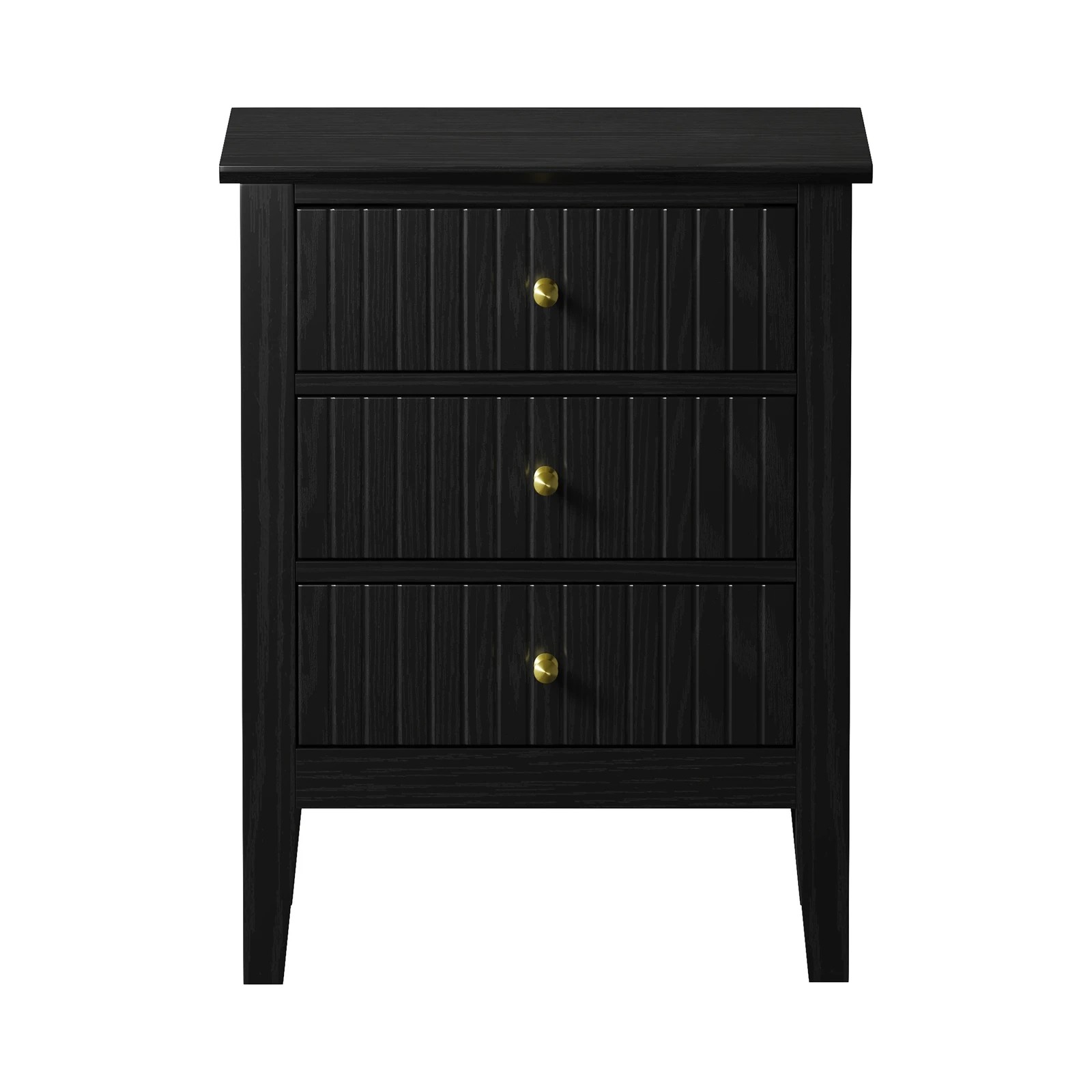 7 Oikiture Bedside Table 3 Drawers Side End Storage Furniture Nightstand
 - Black, 7 of 10
