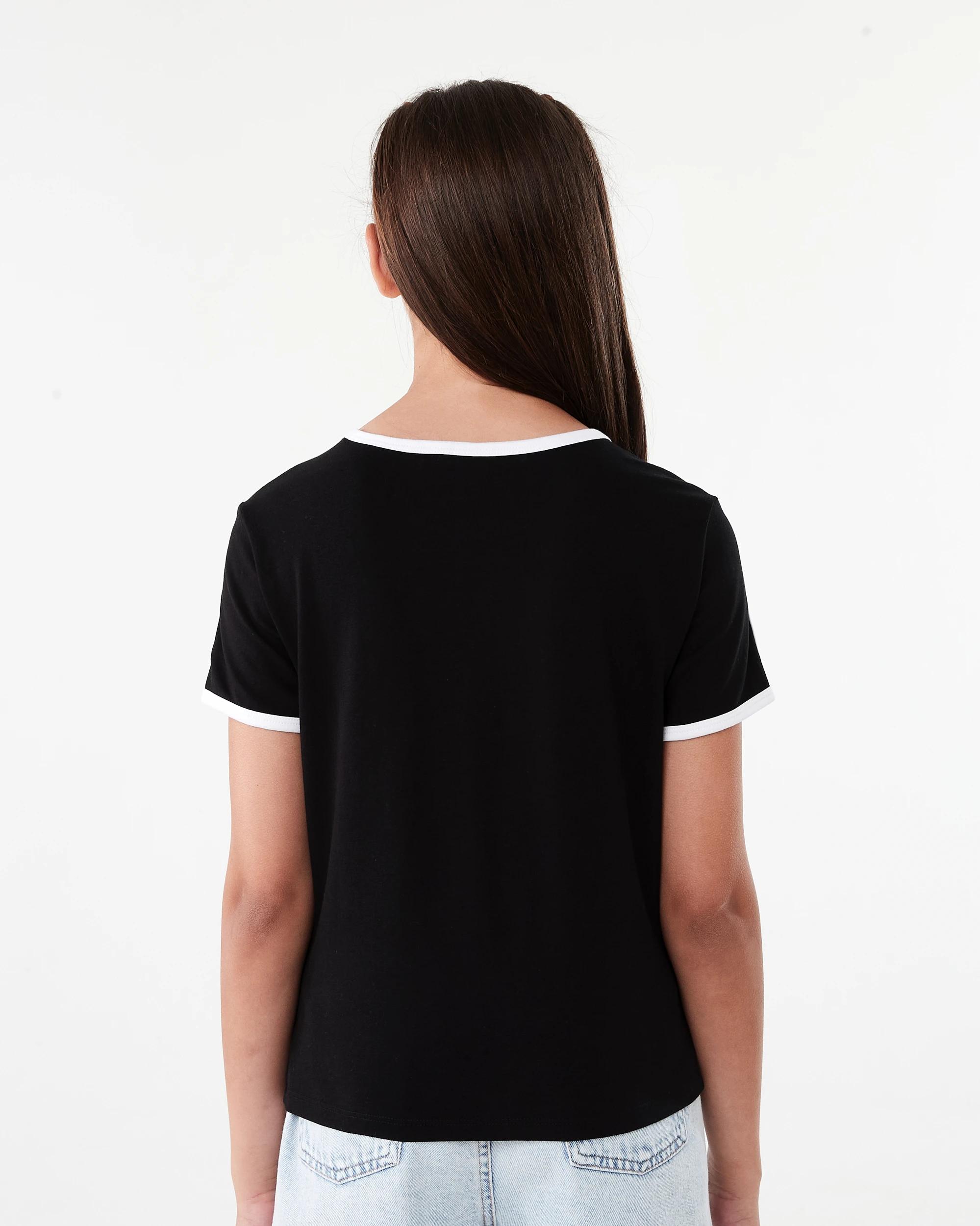 2 Short Sleeve Ringer T-shirt Blk 08, 2 of 8
