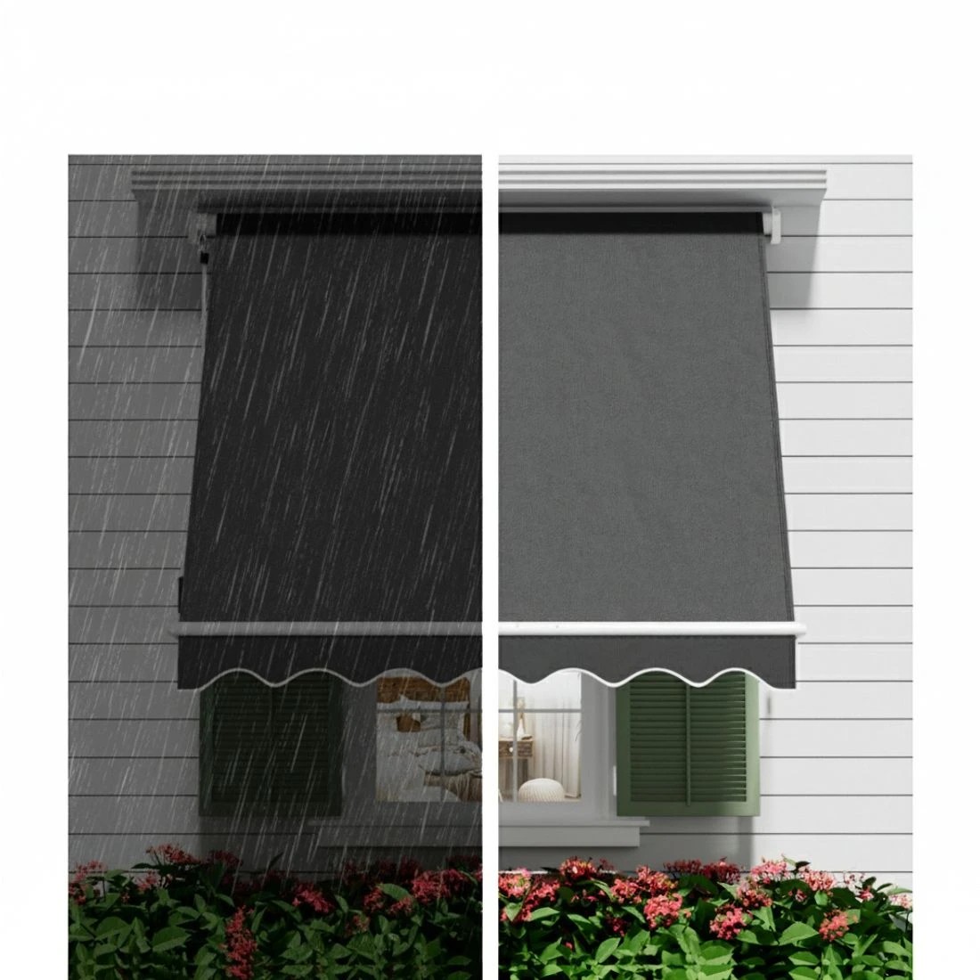 4 Instahut Retractable Fixed Pivot Arm Window Awning Outdoor Blinds 2.1X2.1M - Grey, 4 of 6