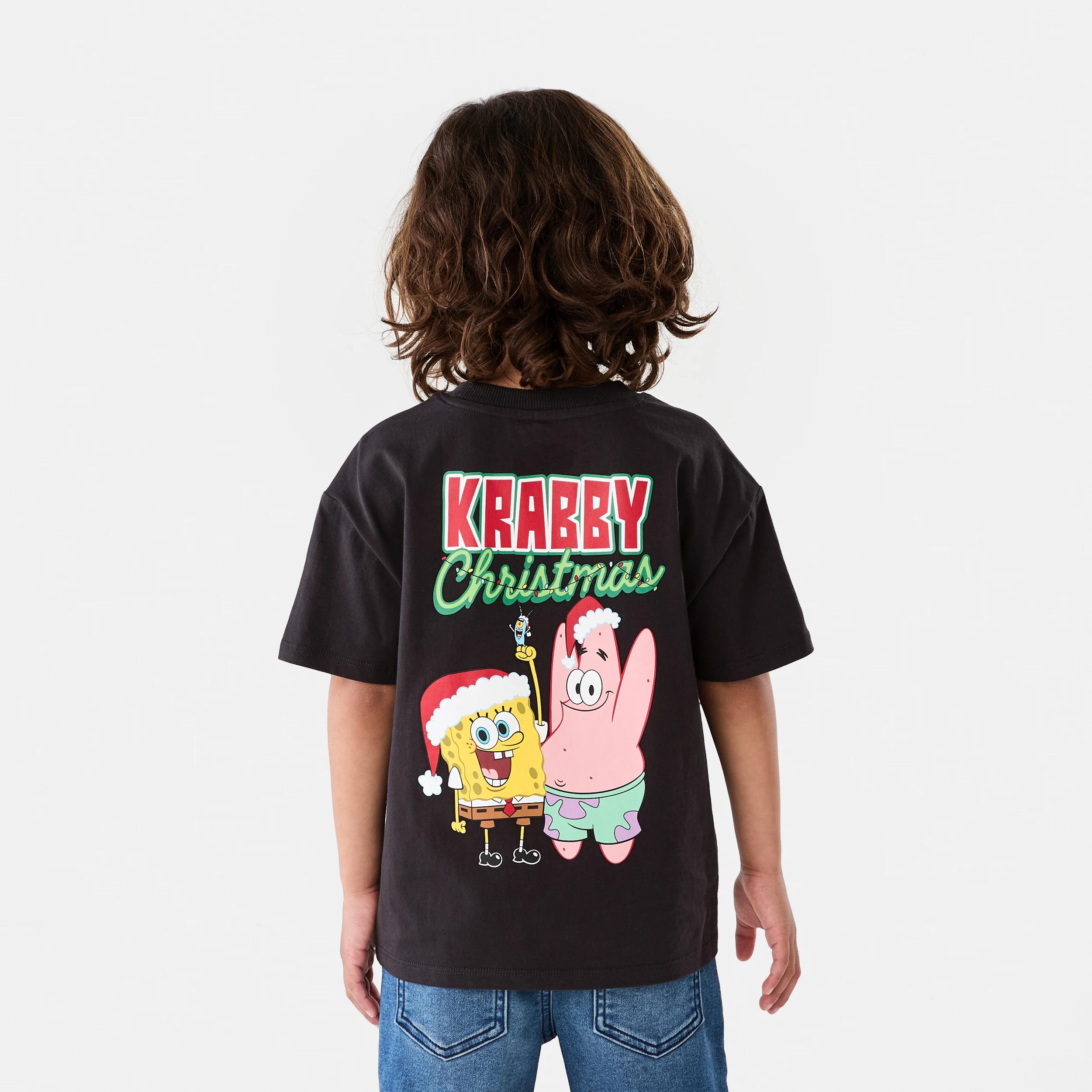 2 SpongeBob License Christmas Oversized T-shirt SPONGEBOB FAMILY XMAS KIDS FB PRINT, 2 of 8