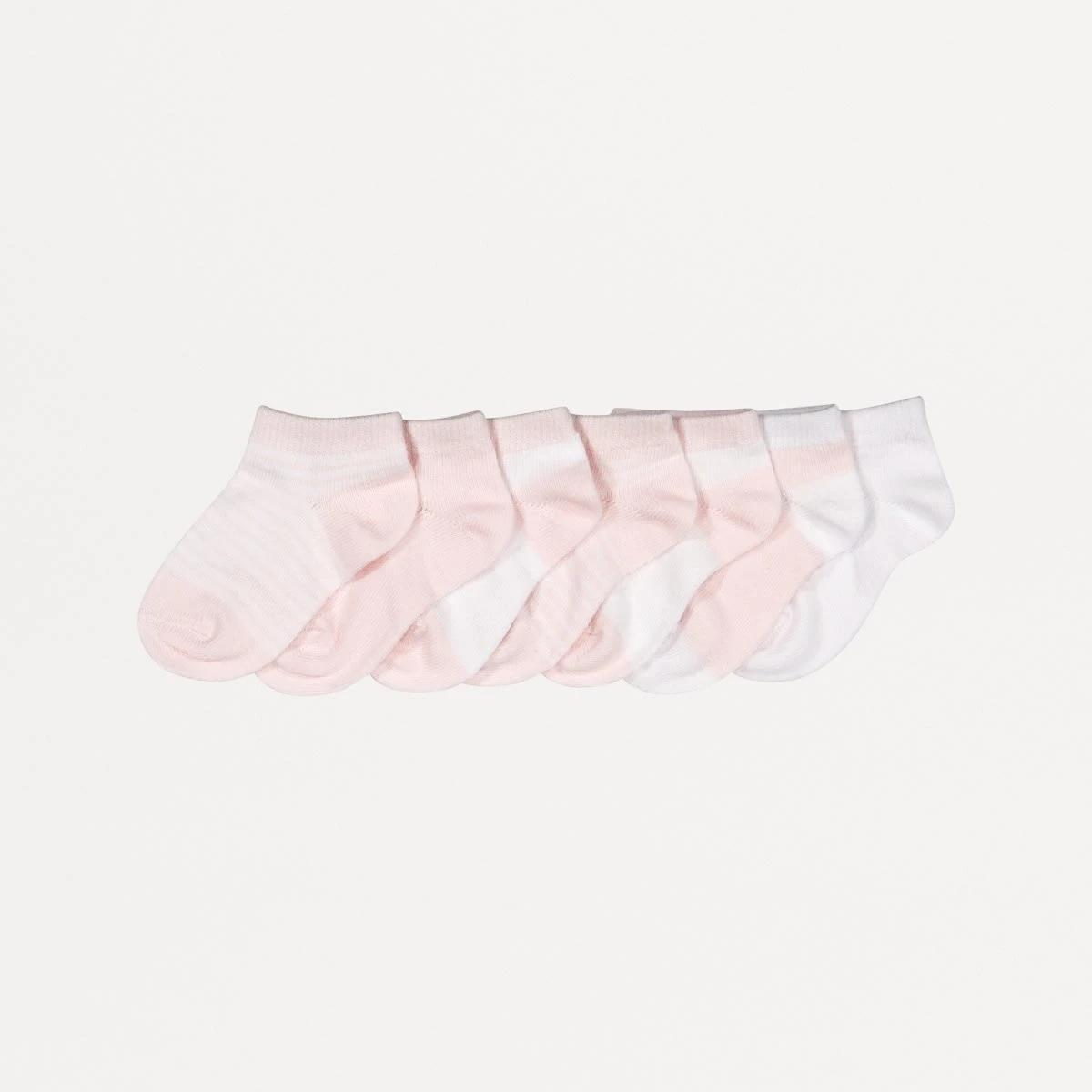 1 7 Pack Low Cut Socks Pink Mix, 1 of 2