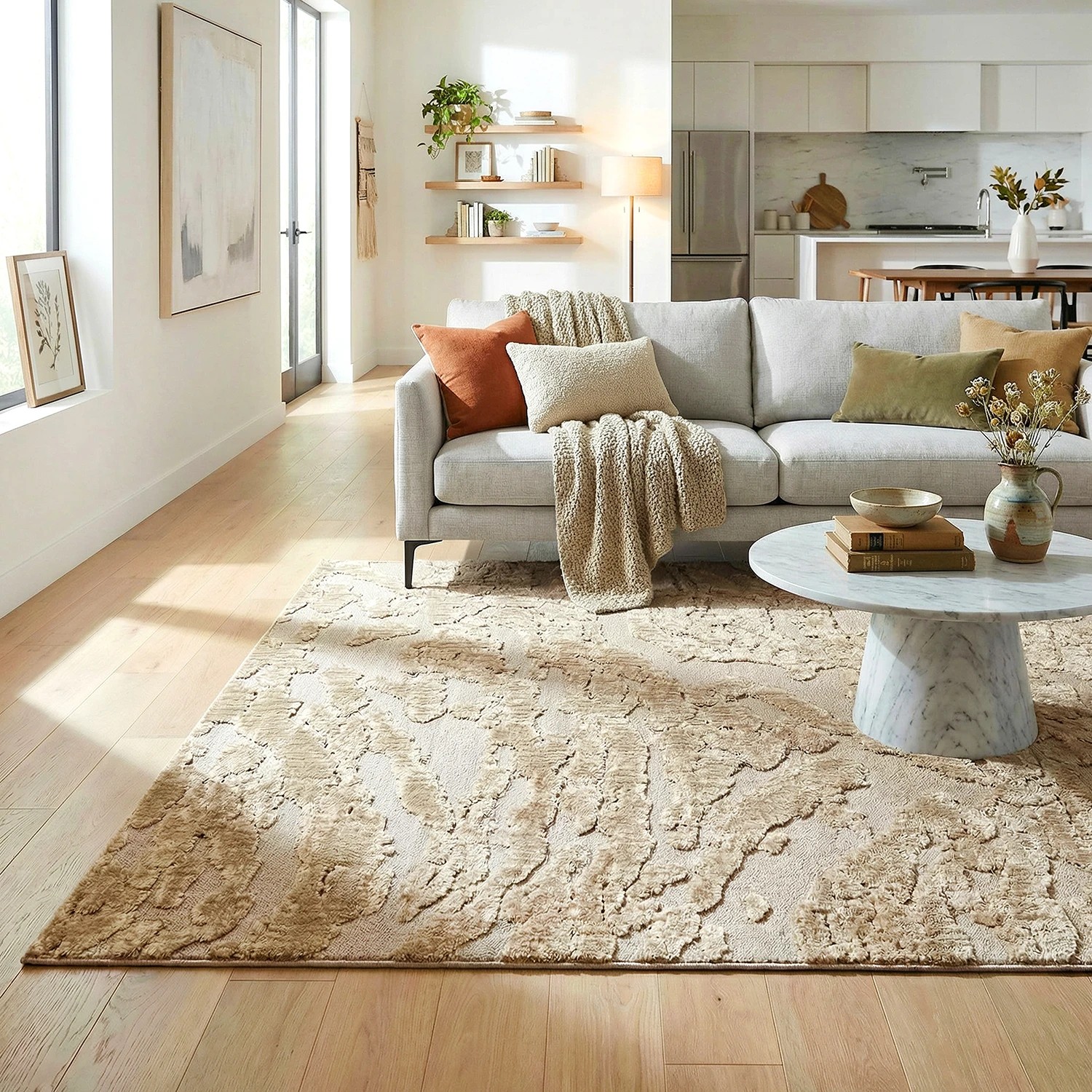 1 Common Ground Rugs Sanctuary Nyla 230x160cm - Medium Floor Rug - Beige, 1 of 7