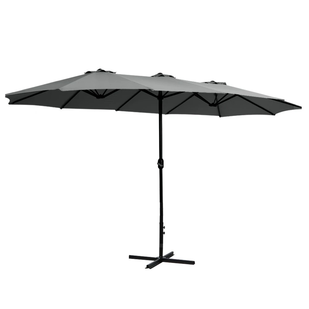 1 Instahut 4.57m Outdoor Umbrella Beach Pole Garden Tilt - Charcoal, 1 of 6