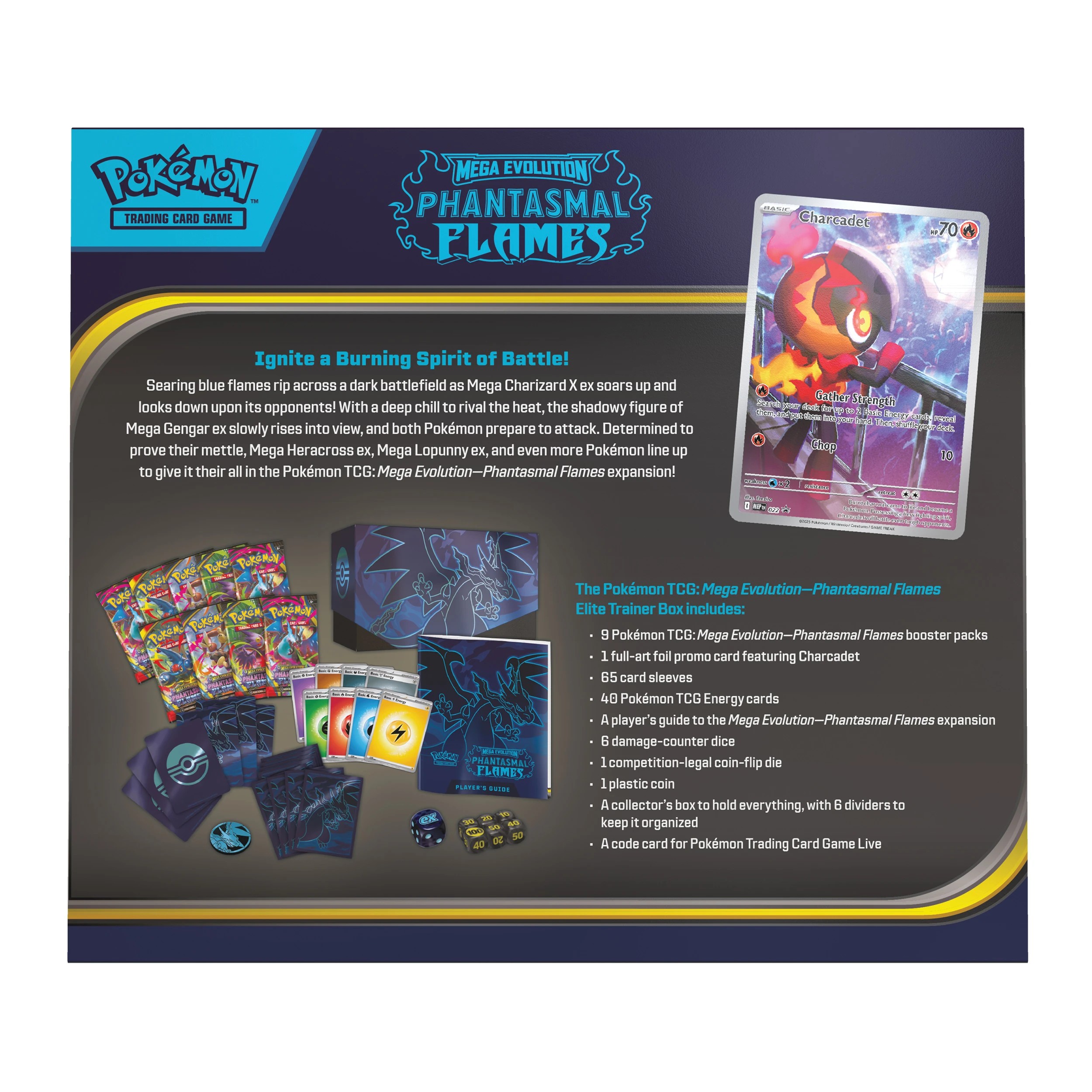 3 Pokemon Trading Card Game: Mega Evolution - Phantasmal Flames Elite Trainer Box, 3 of 6