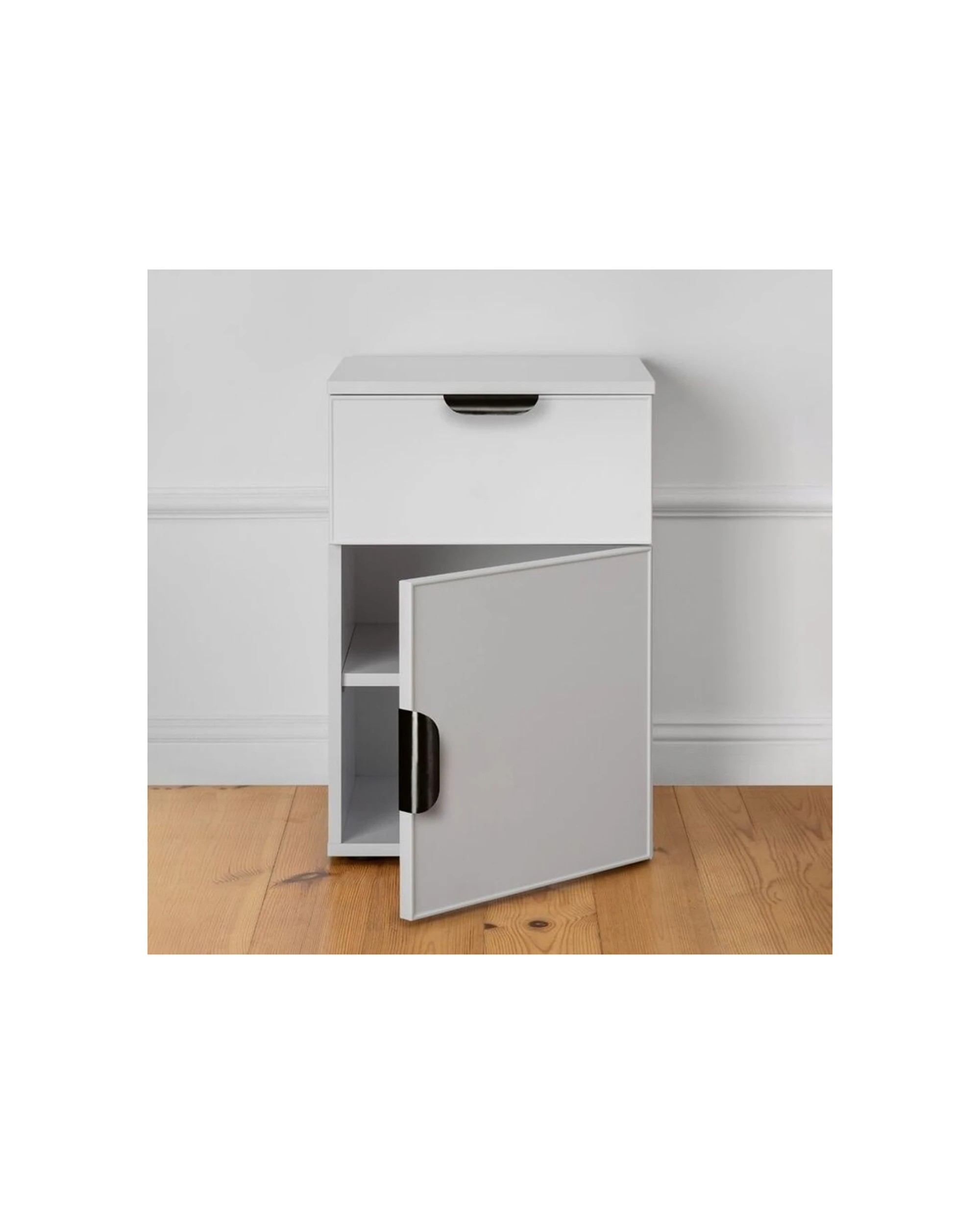 2 European Cabinetry Porto Bedside Table Slim Front Pull Handle - White, 2 of 4