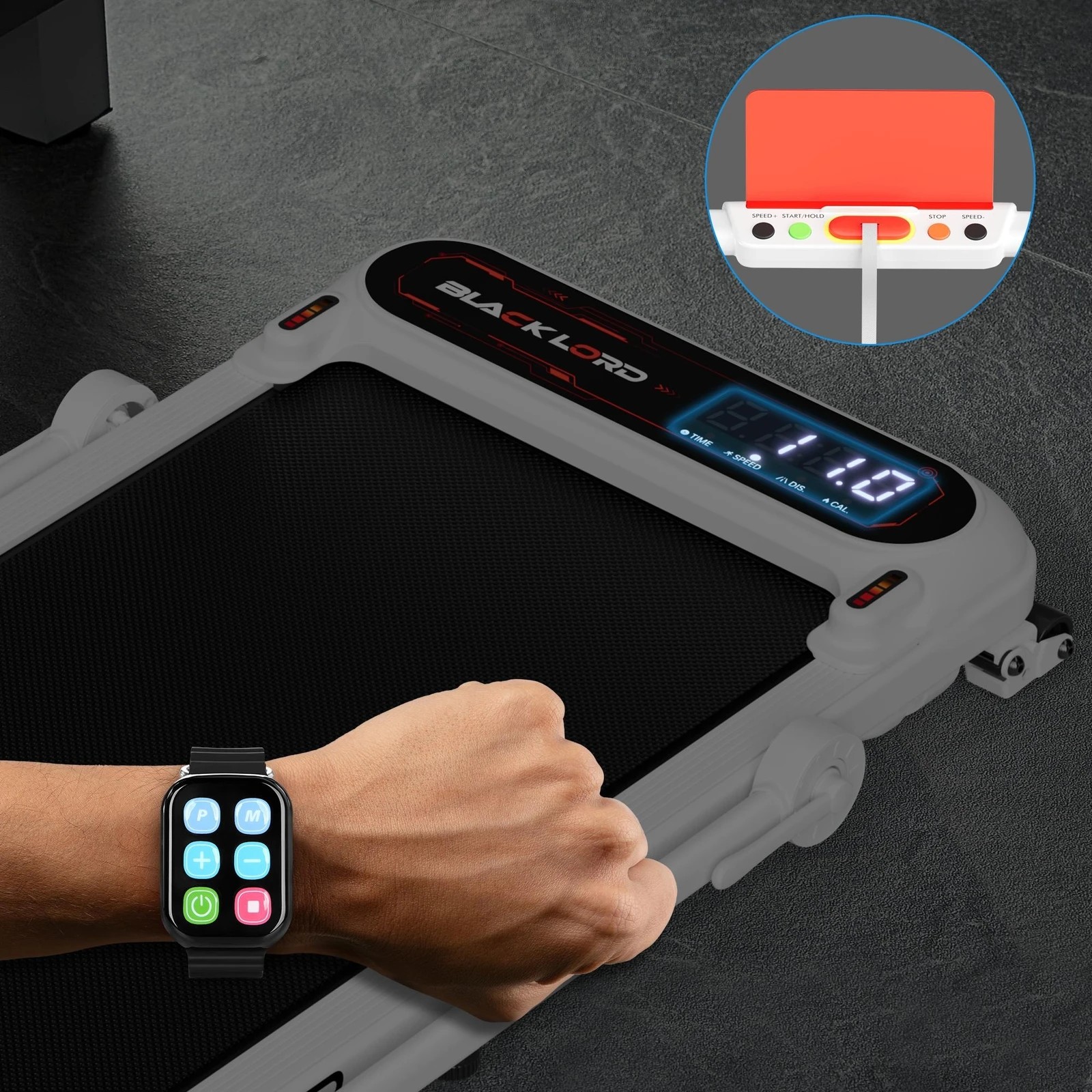 7 Black Lord Treadmill Walking Pad Folding Incline Shock Absorbers 390mm - White, 7 of 10