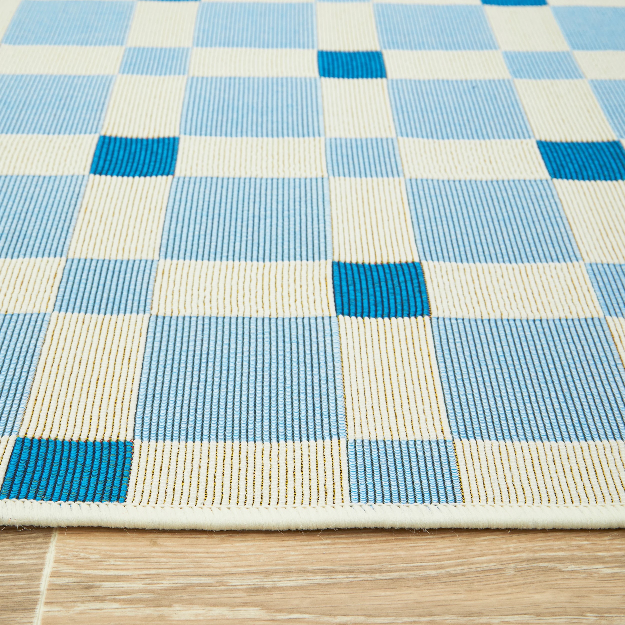 4 Common Ground Rugs Horizon Tito 160x100cm - Small Outdoor Rug - Blue, 4 of 8