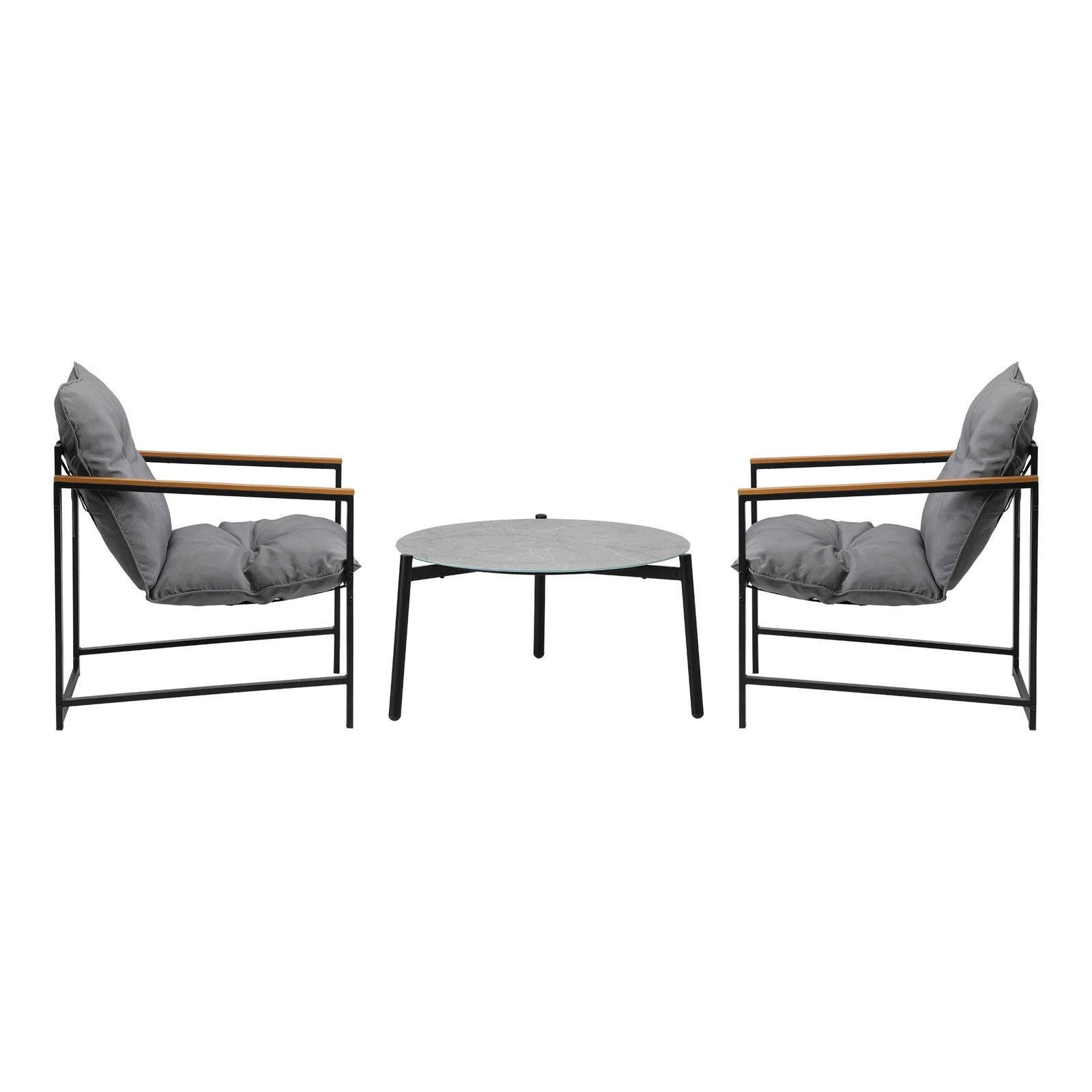 8 Livsip 3pc Outdoor Patio Furniture Set Bistro Set 70cm Round Marble Table
 - Multi, 8 of 10