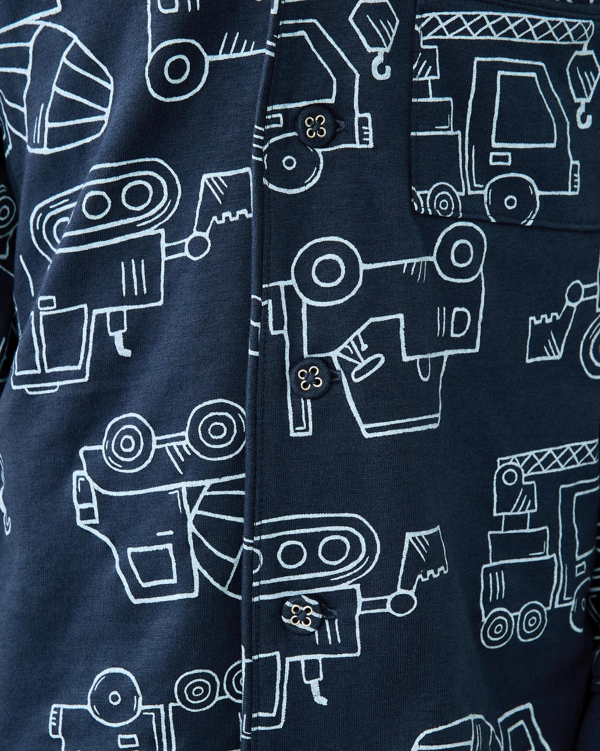 5 Button Through Pyjama Set Nvy Dig, 5 of 6