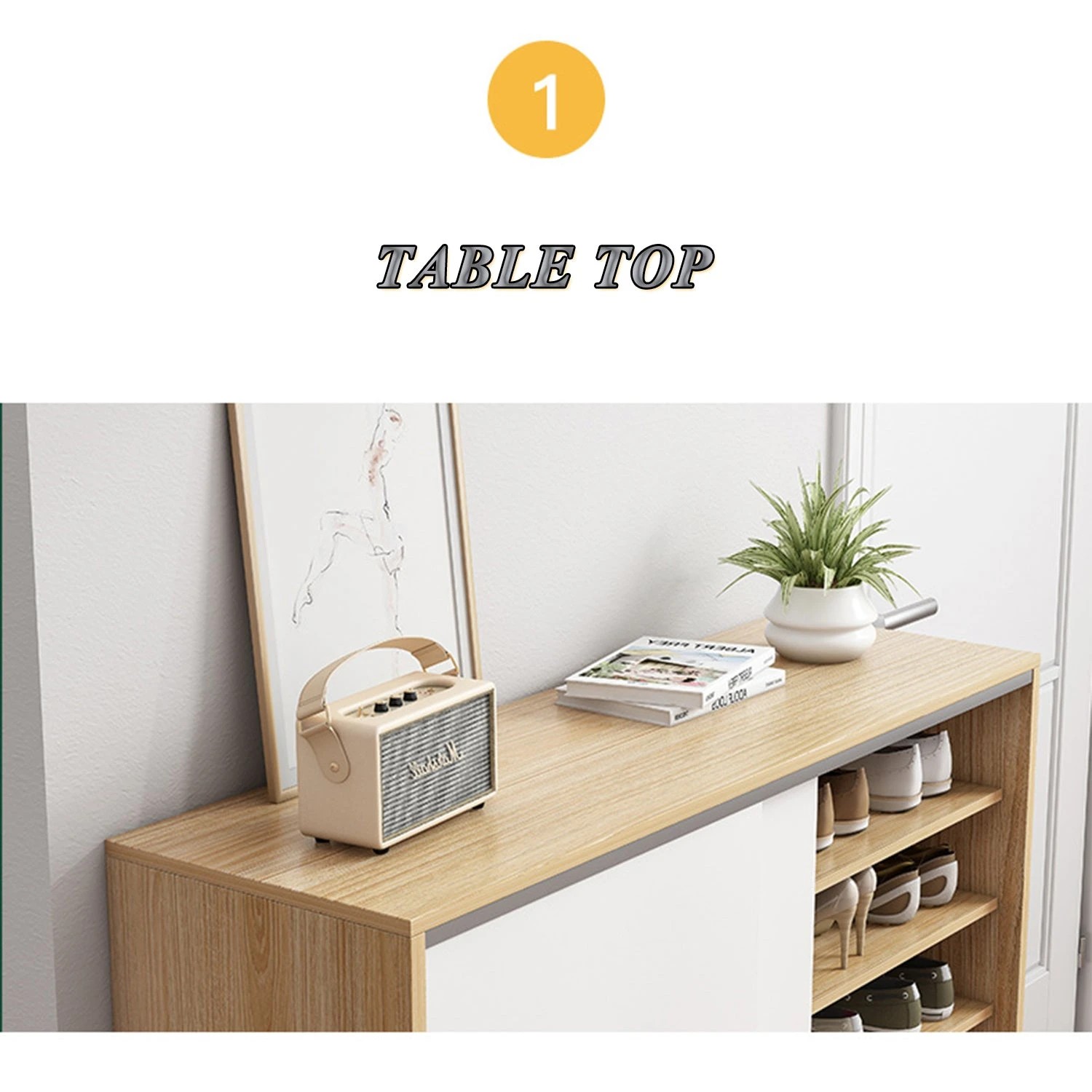 8 Foret Shoe Cabinet Rack Organiser Sideboard Hallway Storage 10 Shelf 80cm Grey, 8 of 8