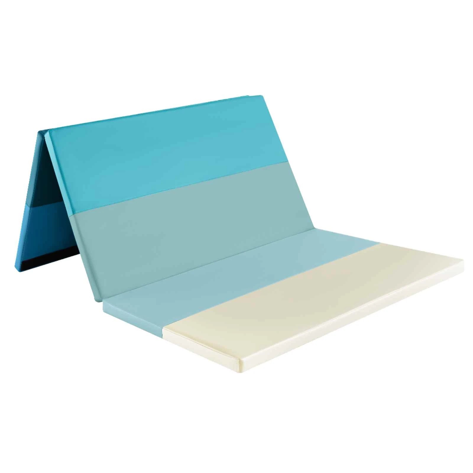1 Costway 1.8x1.2m Gymnastics Mat Tri-Fold Thick Tumbling Mat w/Carrying Handles - Blue, 1 of 1