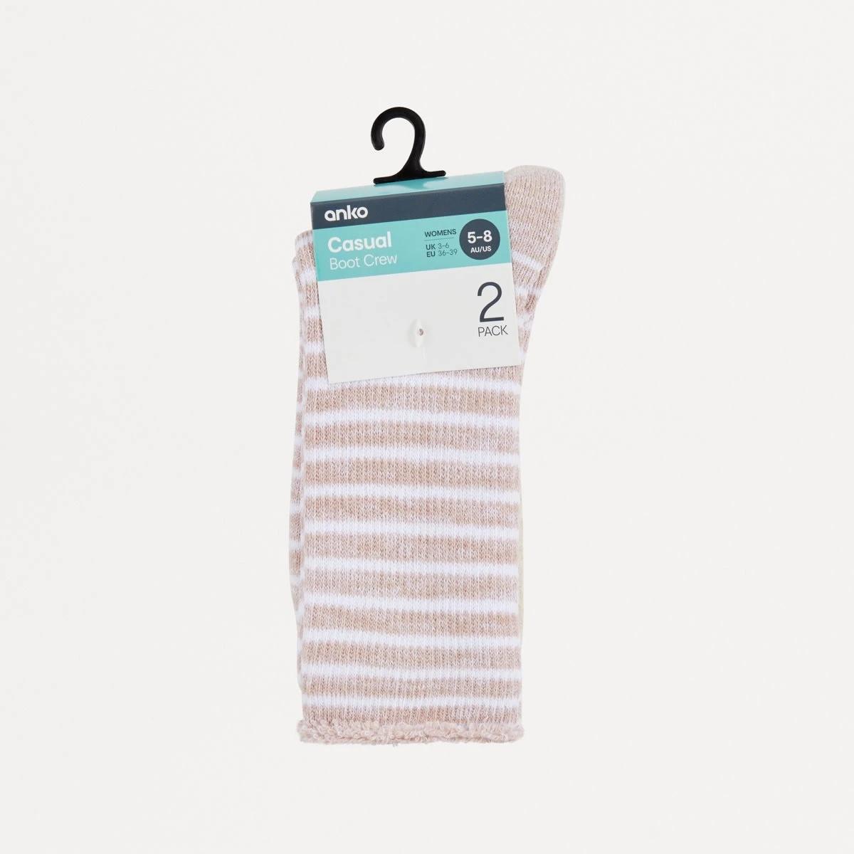 3 2 Pack Outdoor Hiking Socks Pnk Stripe, 3 of 3